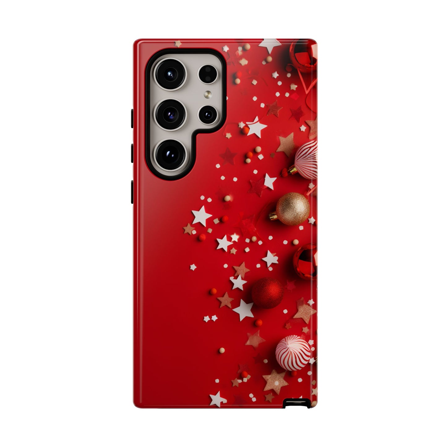 Luxury Red Christmas Decor Phone Case – Decorative Wrap-Inspired Design, Stylish Holiday Cover