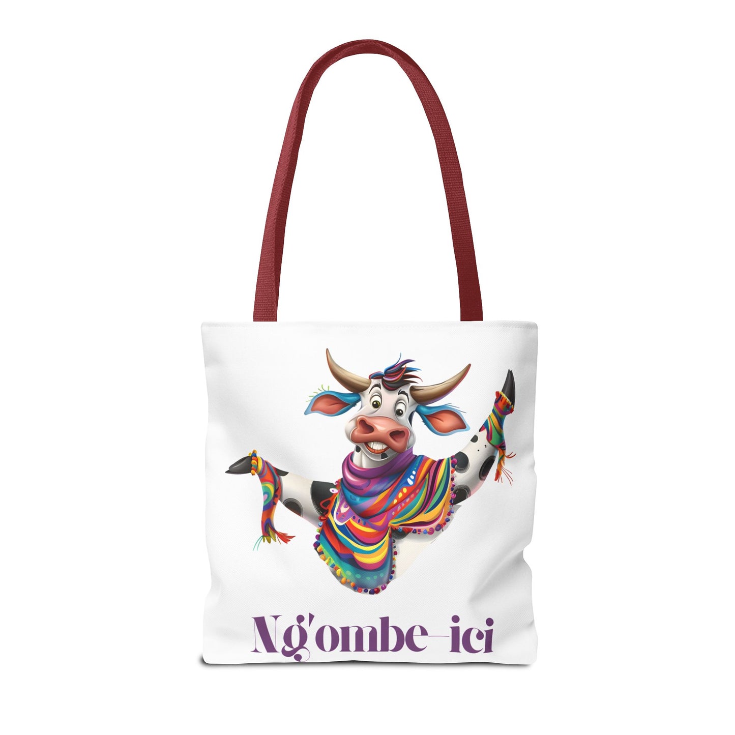 Tote Funny Ngombe-ici Cow Bag, Fun Eco-Friendly Shopping Bag, Animal Lover Gift, Festival Tote, Cute Cow Design, Mochila de Vaca