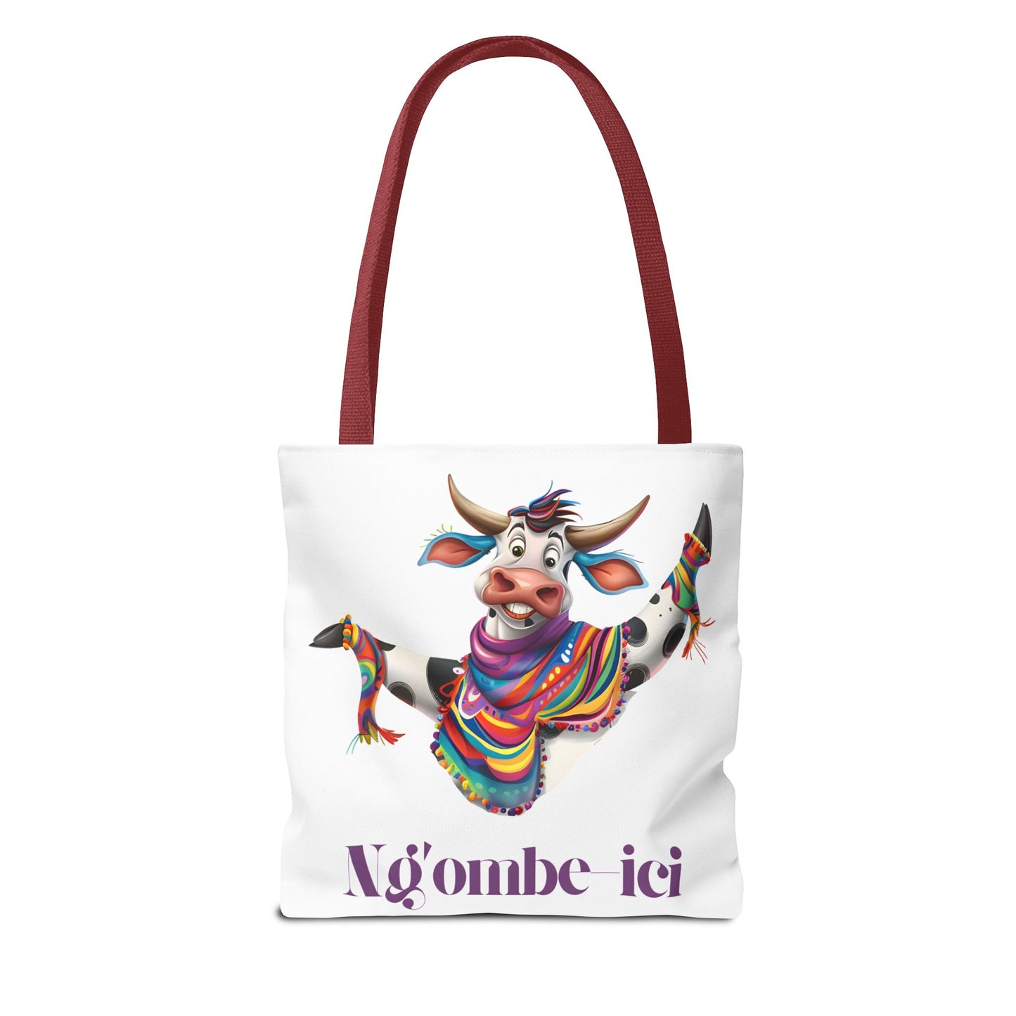 Tote Funny Ngombe-ici Cow Bag, Fun Eco-Friendly Shopping Bag, Animal Lover Gift, Festival Tote, Cute Cow Design, Mochila de Vaca