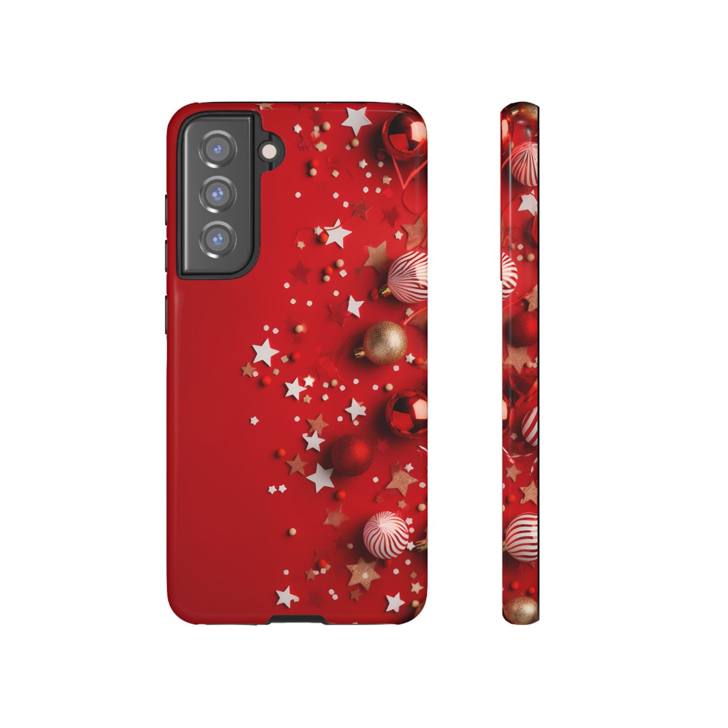Luxury Red Christmas Decor Phone Case – Decorative Wrap-Inspired Design, Stylish Holiday Cover