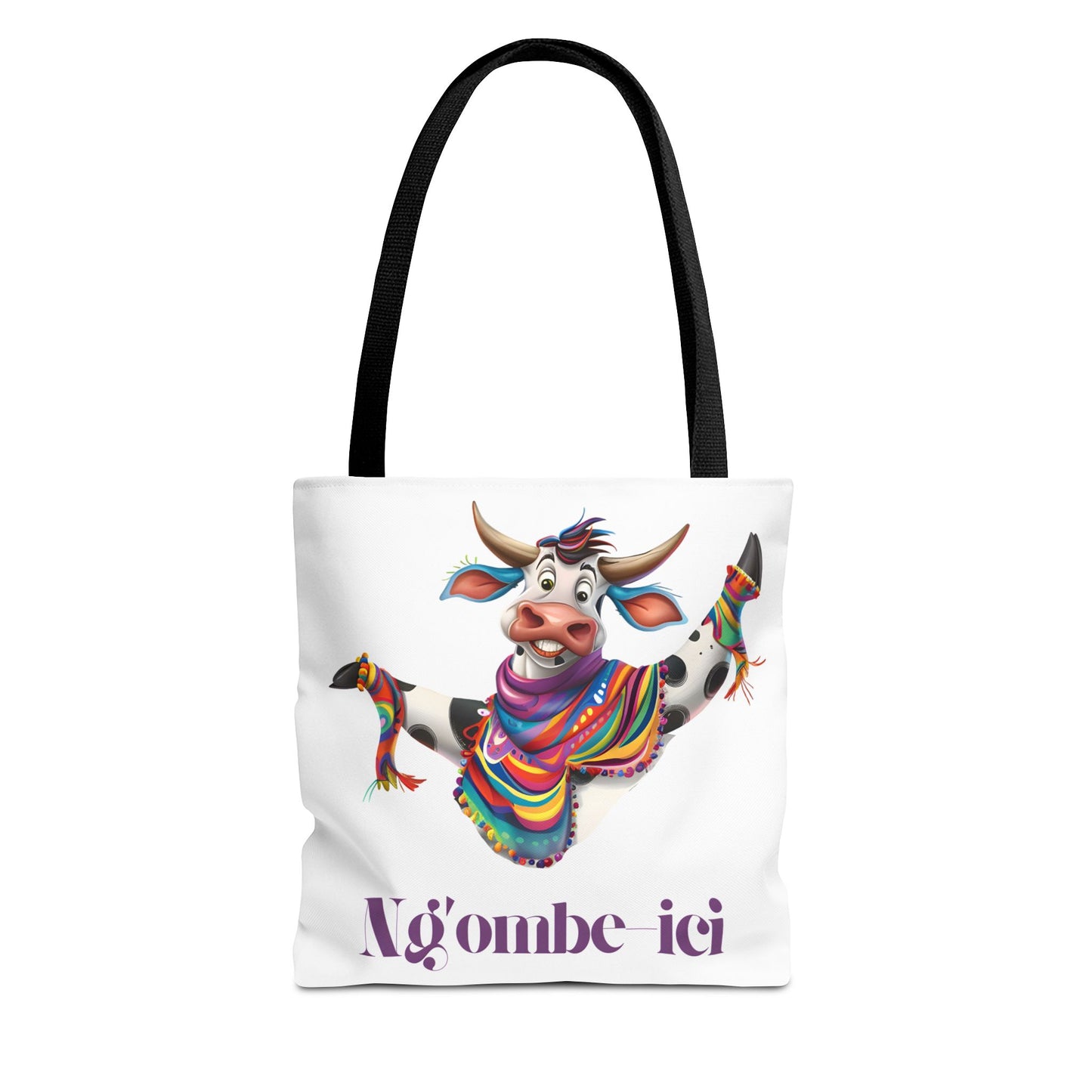 Tote Funny Ngombe-ici Cow Bag, Fun Eco-Friendly Shopping Bag, Animal Lover Gift, Festival Tote, Cute Cow Design, Mochila de Vaca