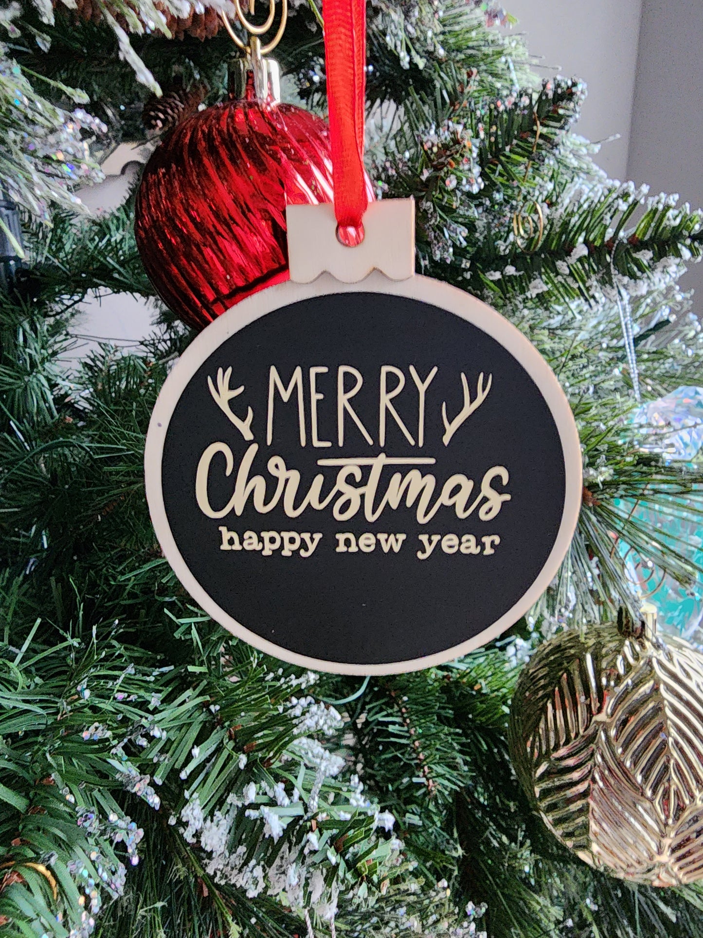 Peace on Earth, Merry Christmas, Jingle Bells (Set of 6) Christmas Ornaments