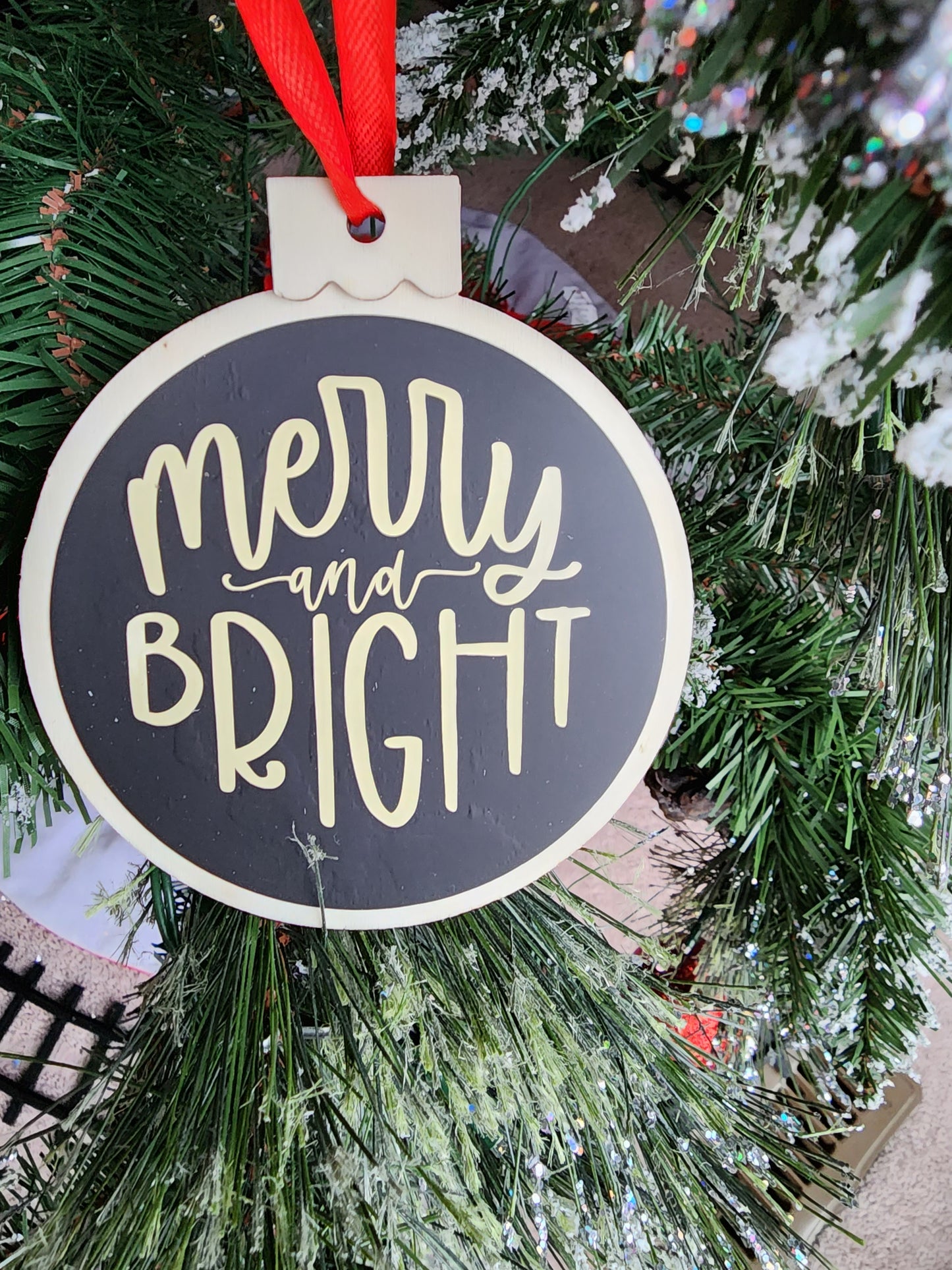 Peace on Earth, Merry Christmas, Jingle Bells (Set of 6) Christmas Ornaments