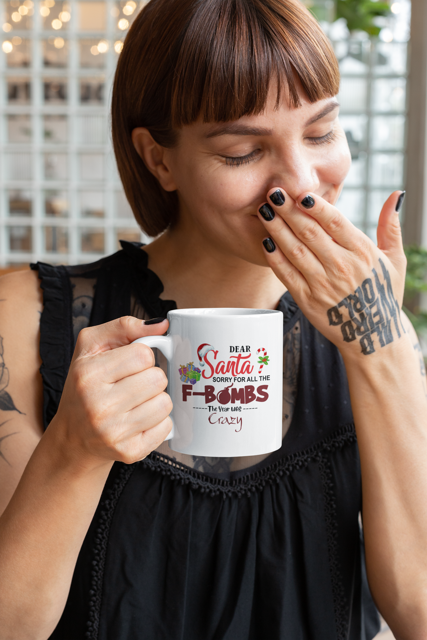 DEAR Santa SORRY FOR ALL THE F-BOMBS, Coffee Mug, Christmas Mug Gift, Christmas Coffee Mug