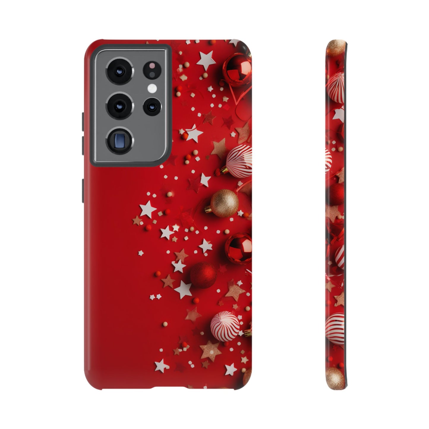 Luxury Red Christmas Decor Phone Case – Decorative Wrap-Inspired Design, Stylish Holiday Cover