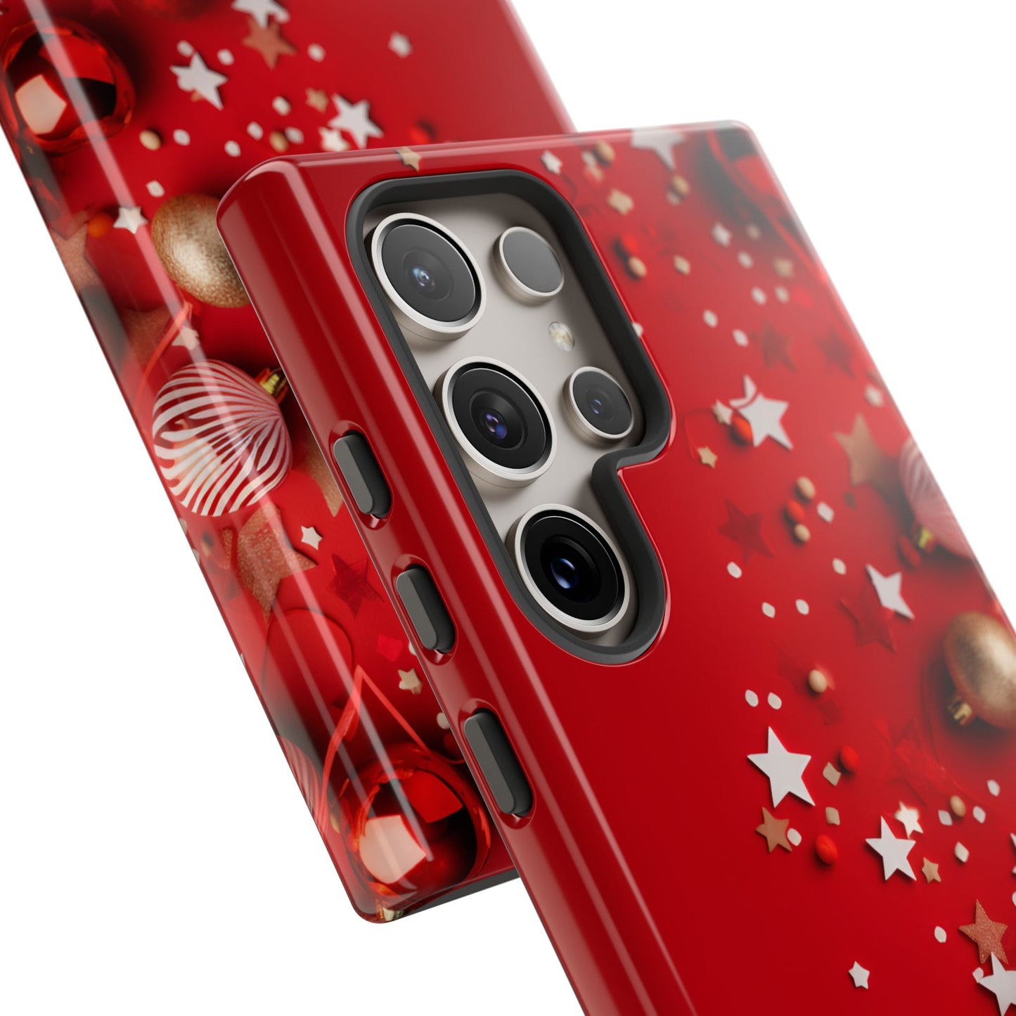 Luxury Red Christmas Decor Phone Case – Decorative Wrap-Inspired Design, Stylish Holiday Cover