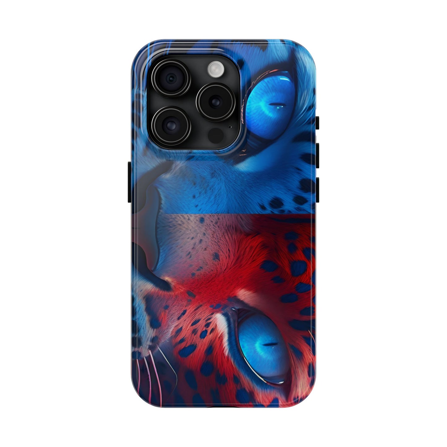 Blue Red Tiger Tough iPhone Cases