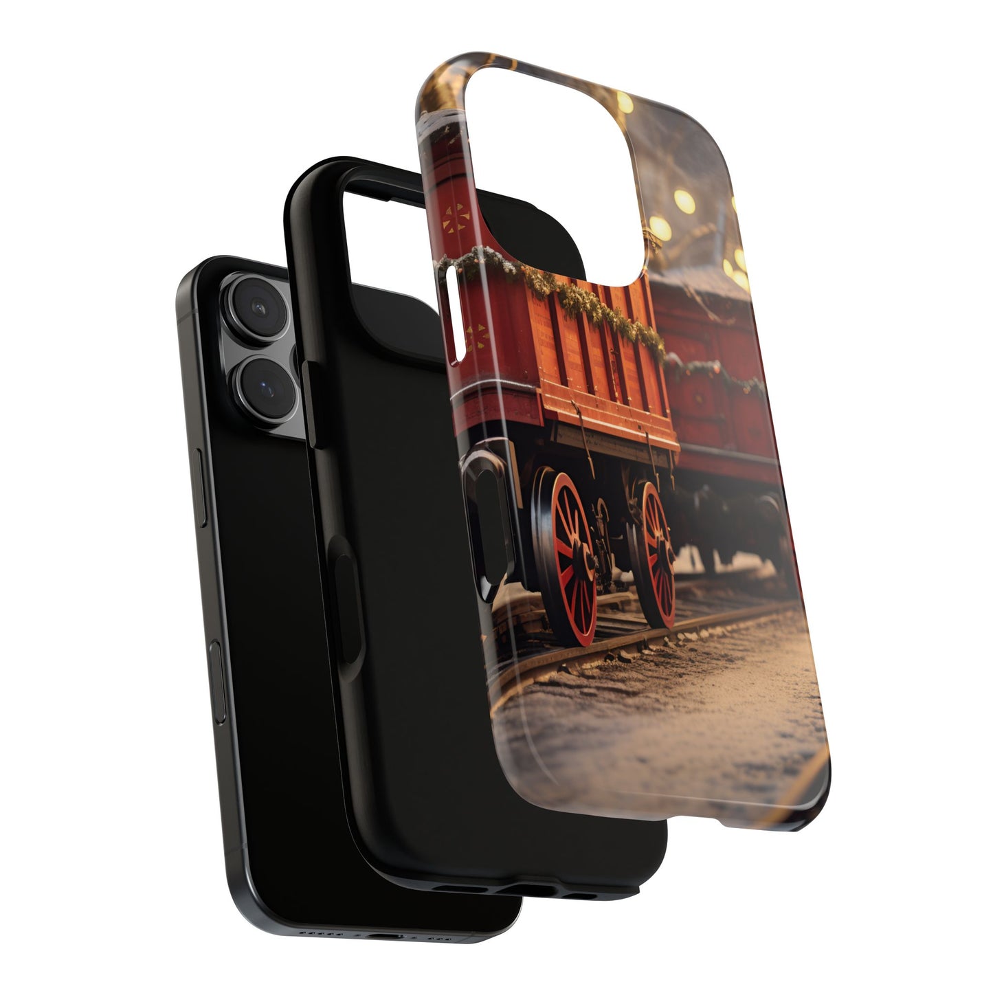 Festive Train Journey Phone Case – Christmas-Themed Locomotive Design, Elegant Holiday Protection