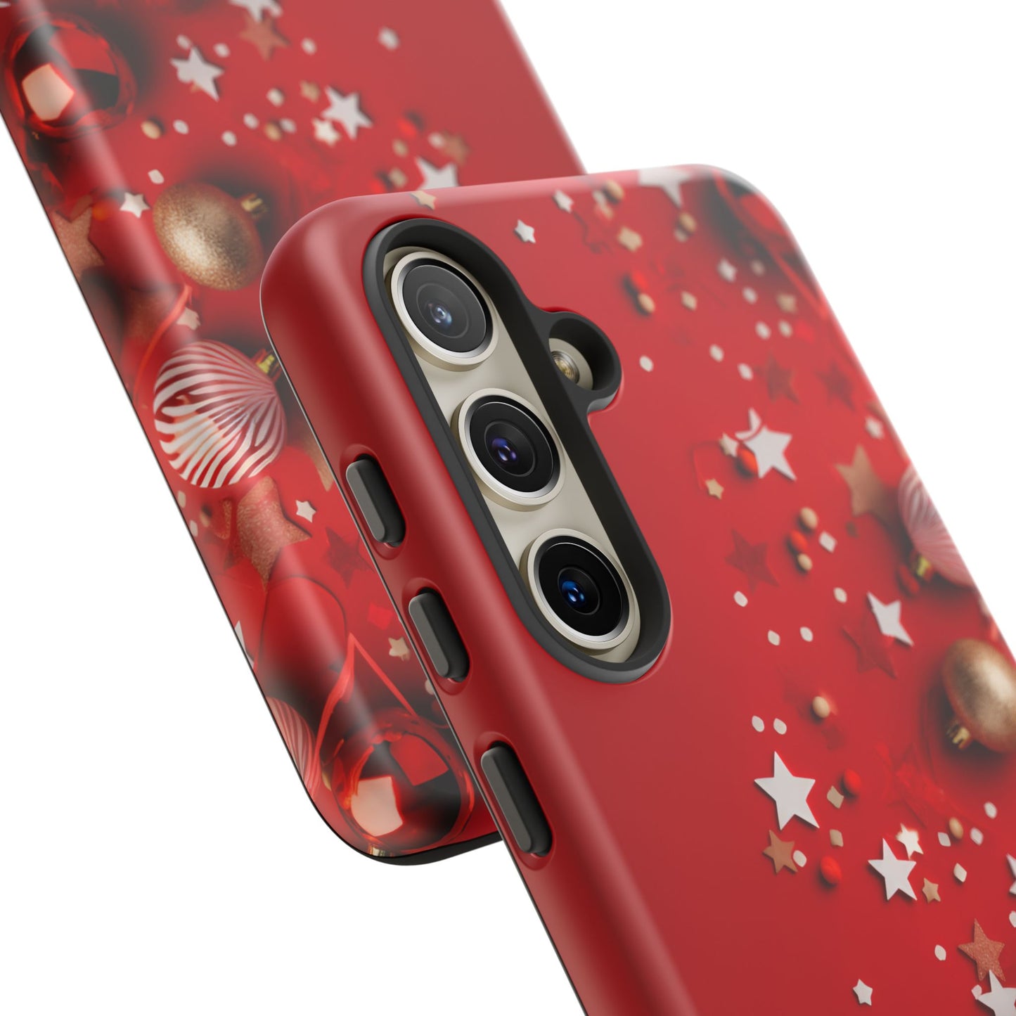 Luxury Red Christmas Decor Phone Case – Decorative Wrap-Inspired Design, Stylish Holiday Cover