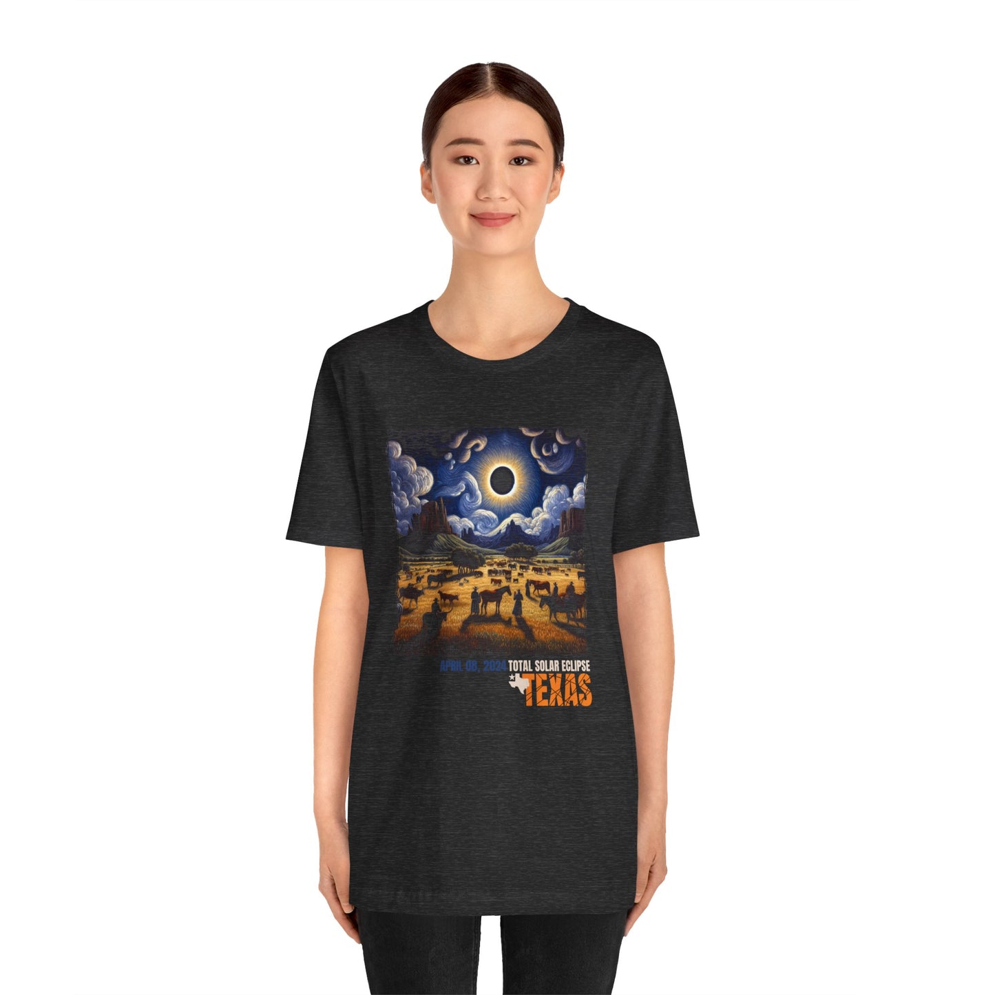 Retro Texas Total Solar Eclipse Commemorative Unisex T-Shirt