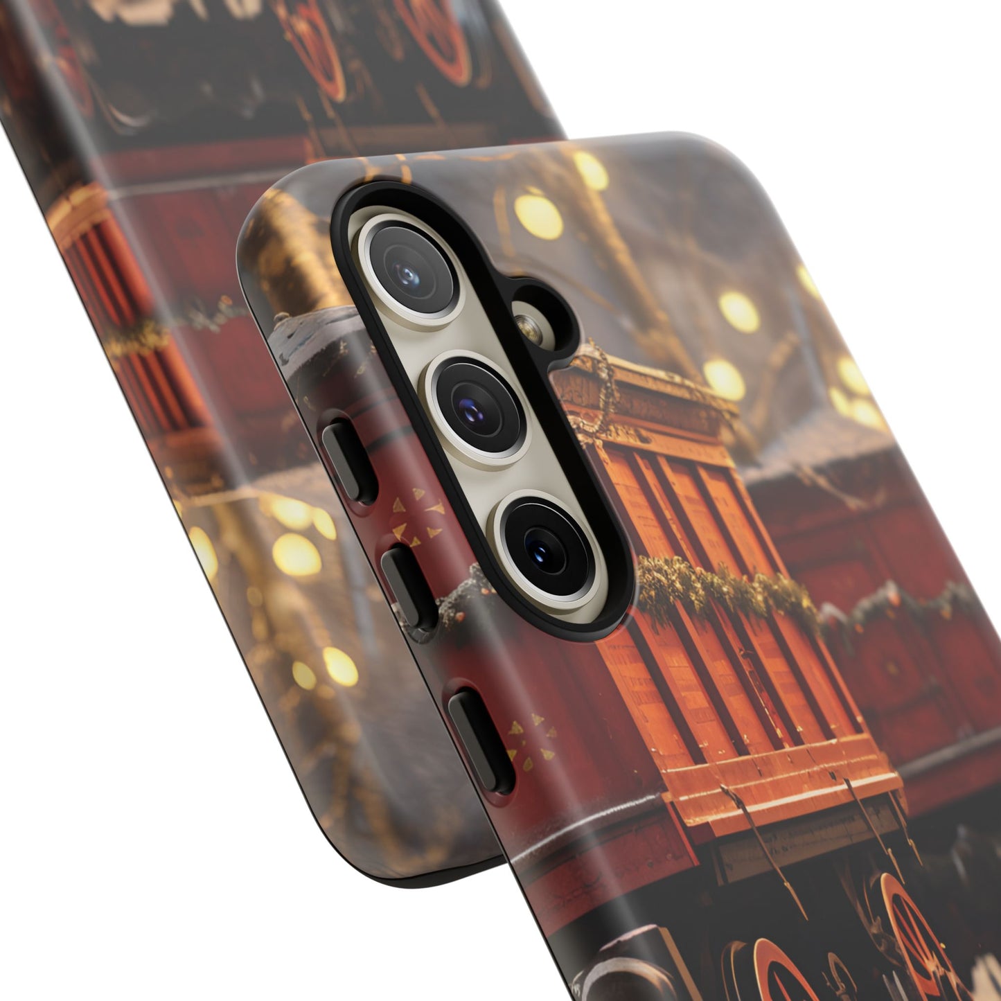 Festive Train Journey Phone Case – Christmas-Themed Locomotive Design, Elegant Holiday Protection