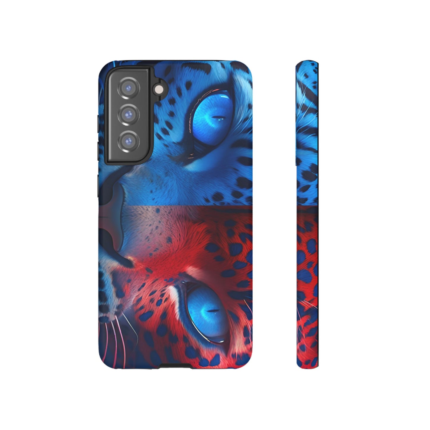 Samsung Galaxy Blue Red Tiger Tough phone Cases