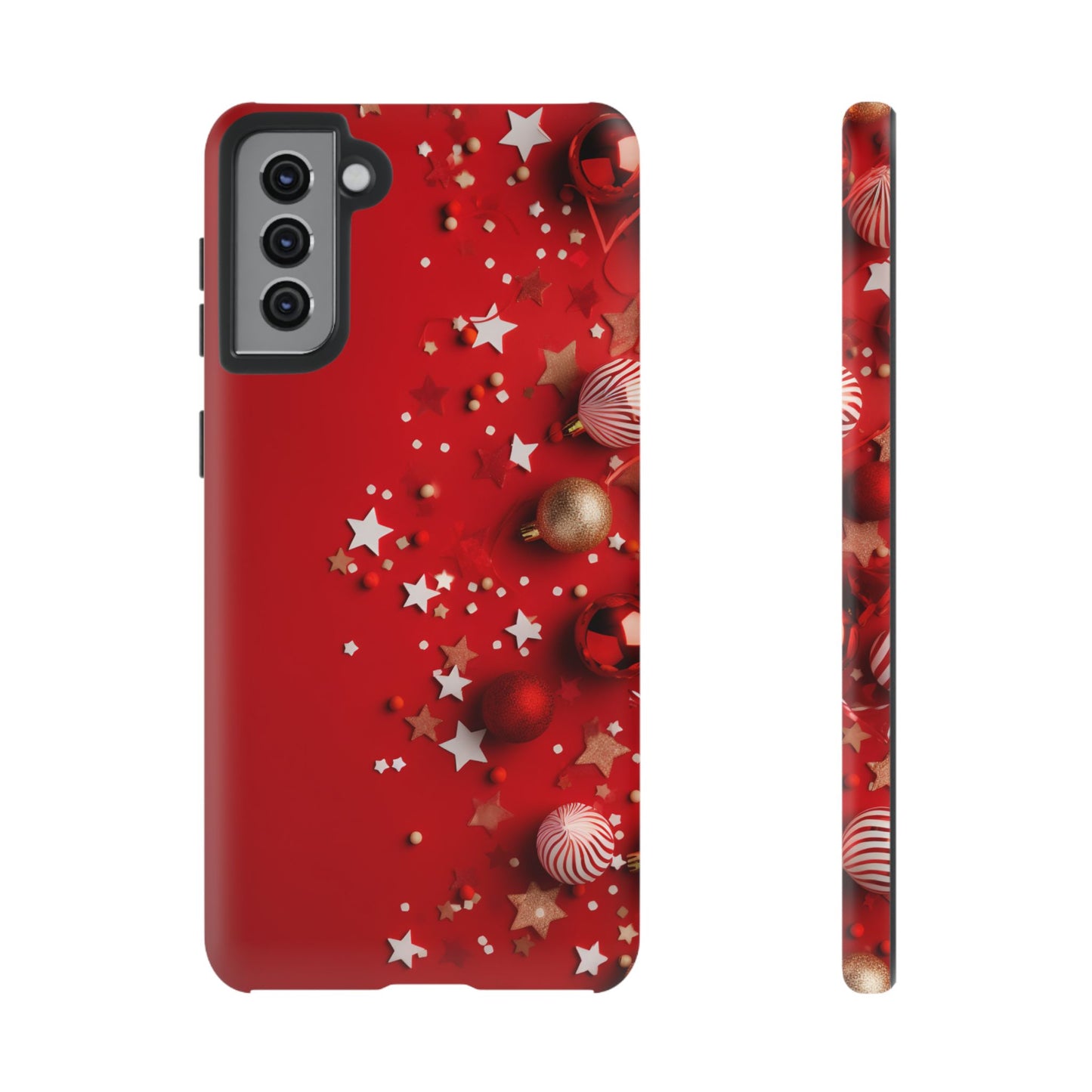 Luxury Red Christmas Decor Phone Case – Decorative Wrap-Inspired Design, Stylish Holiday Cover