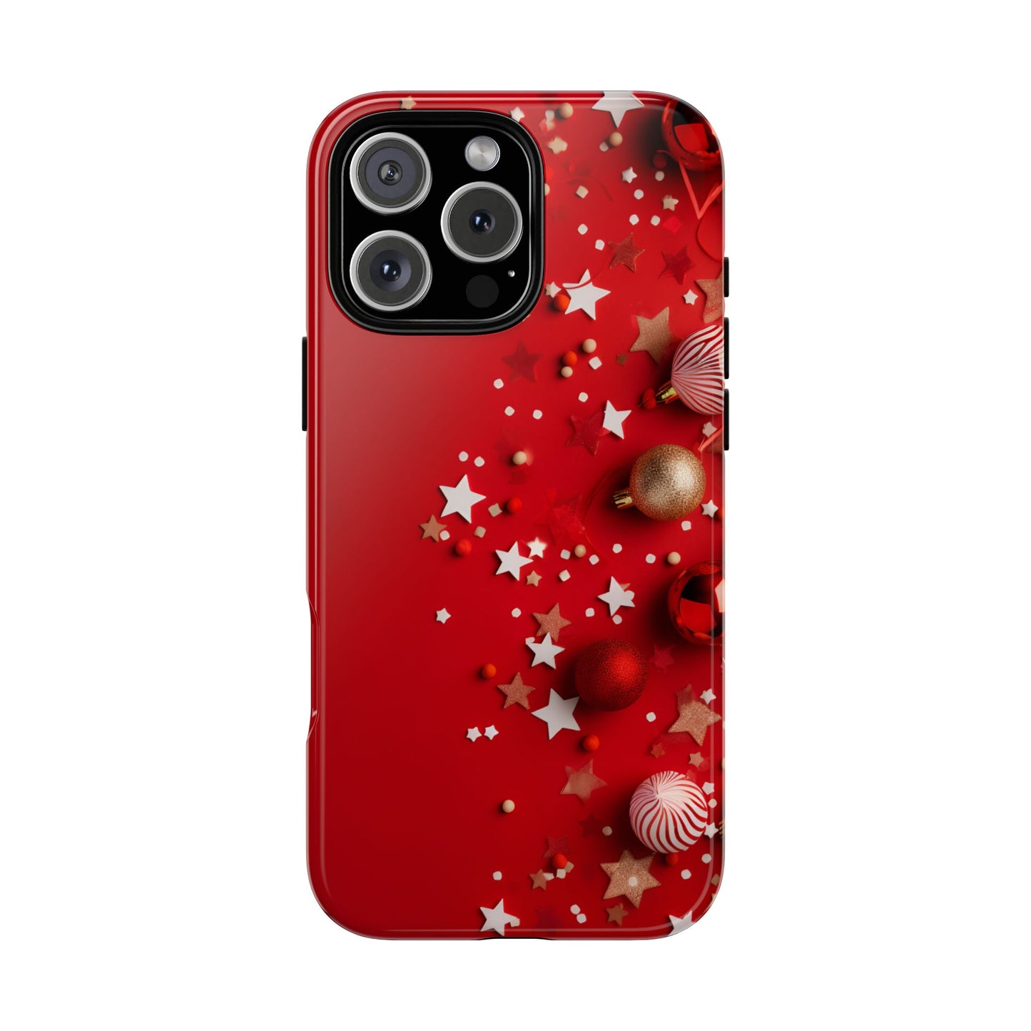 Luxury Red Christmas Decor Phone Case – Decorative Wrap-Inspired Design, Stylish Holiday Cover