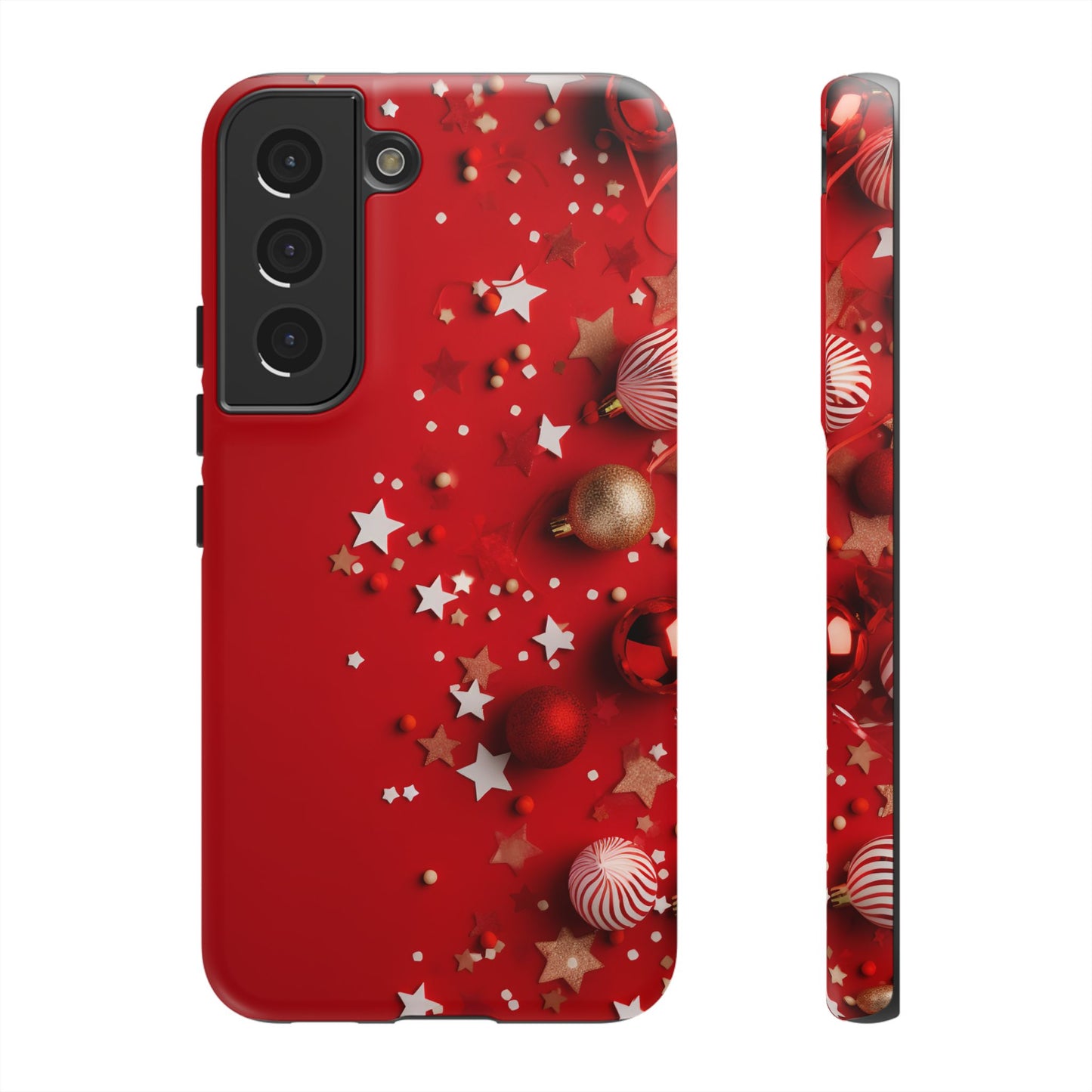 Luxury Red Christmas Decor Phone Case – Decorative Wrap-Inspired Design, Stylish Holiday Cover