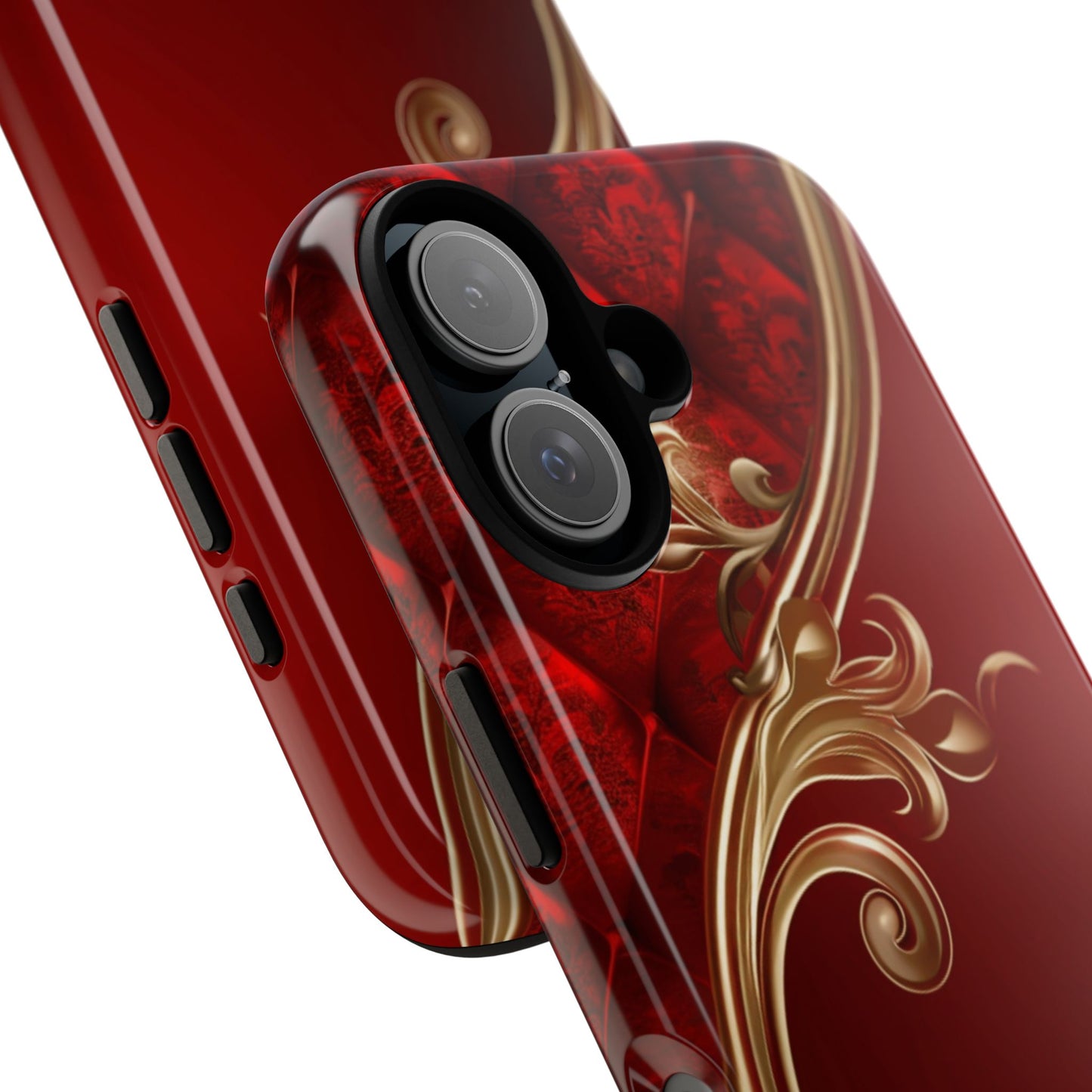 Luxury Red Christmas Phone Case – Festive Holiday Colors Design, Elegant Protective Cover