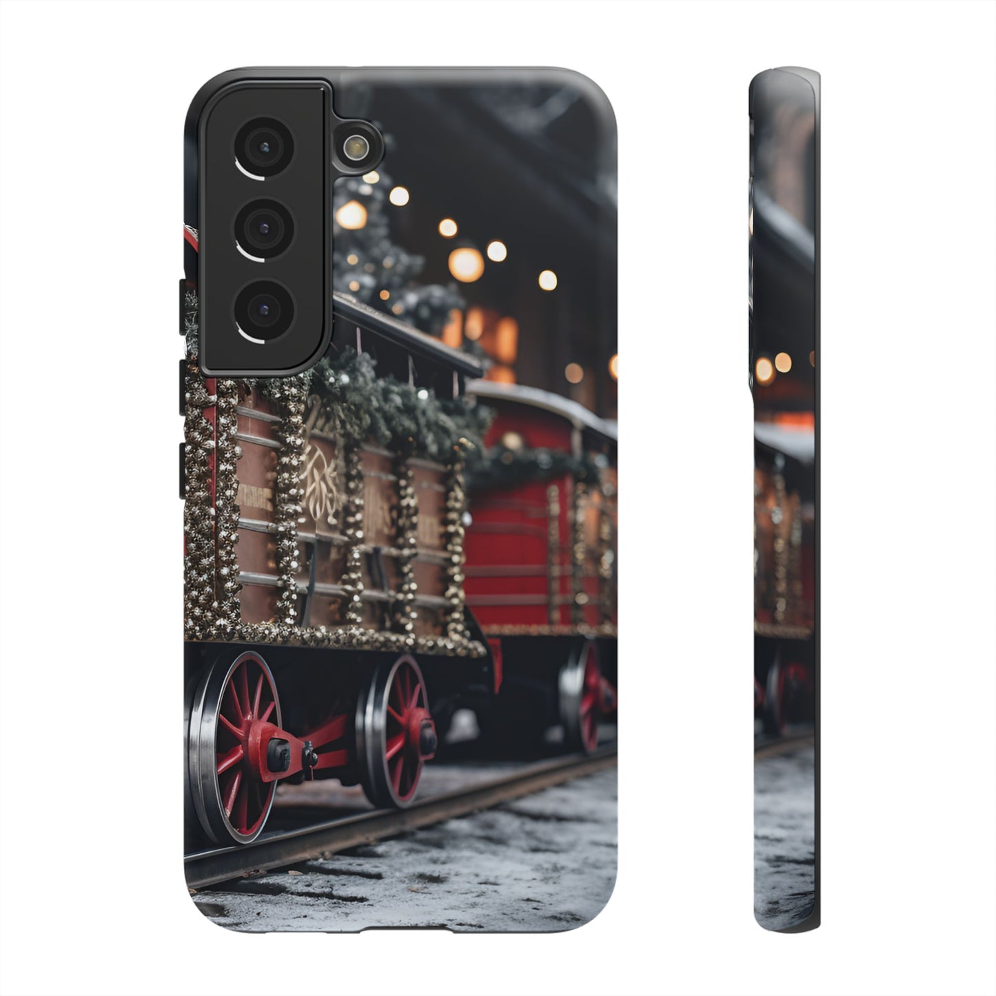 Christmas Train Phone Case – Festive Holiday Railroad Design, Vintage Winter Scene Protective Cover