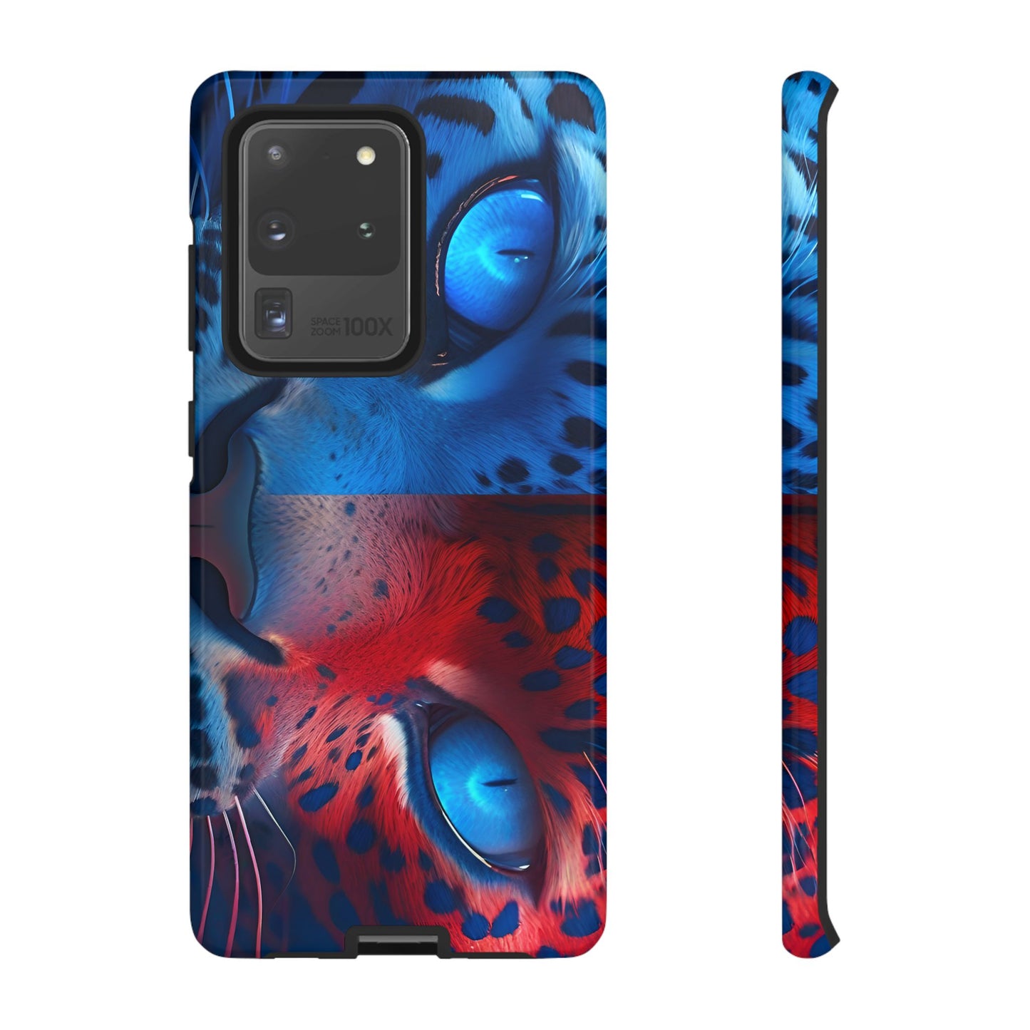 Samsung Galaxy Blue Red Tiger Tough phone Cases