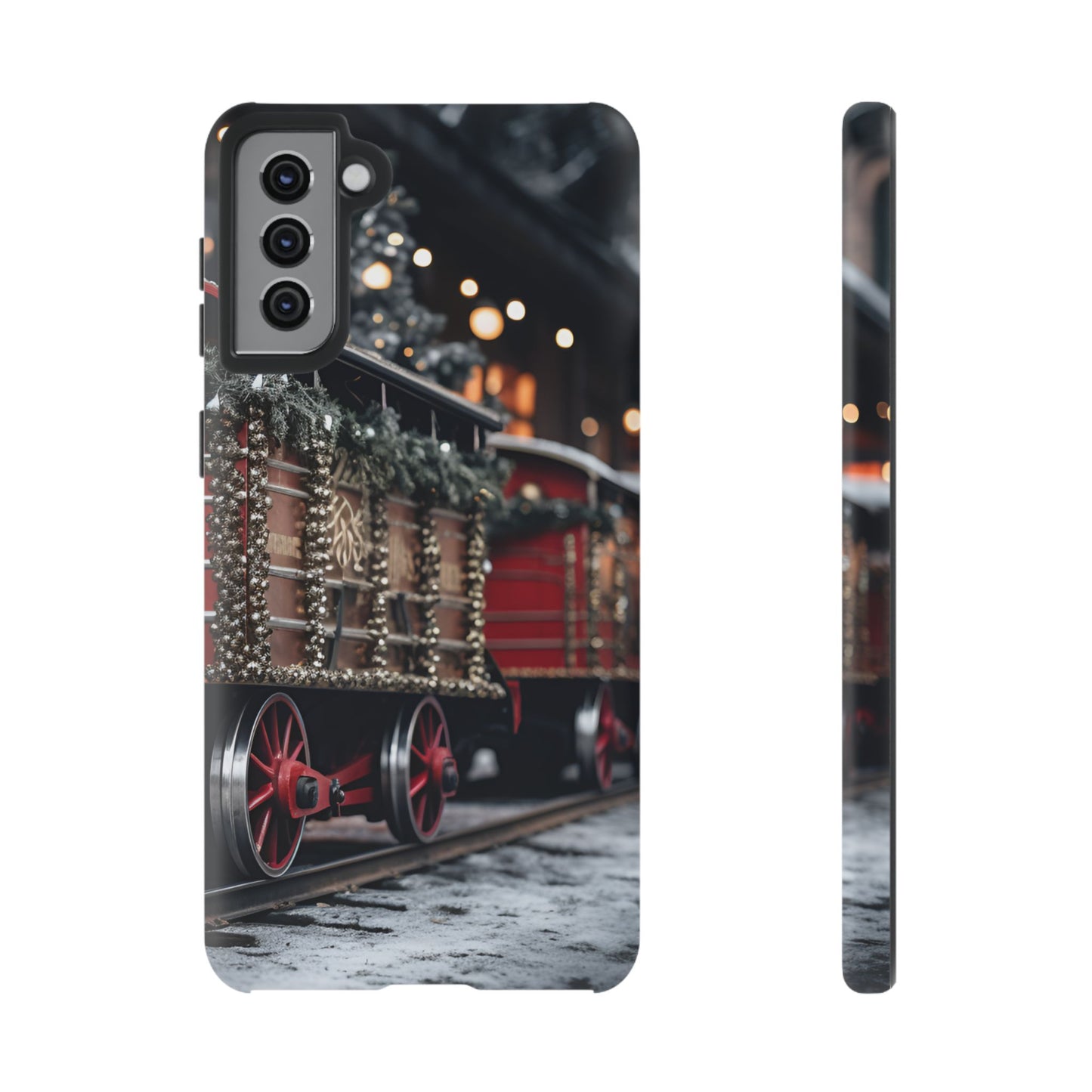 Christmas Train Phone Case – Festive Holiday Railroad Design, Vintage Winter Scene Protective Cover