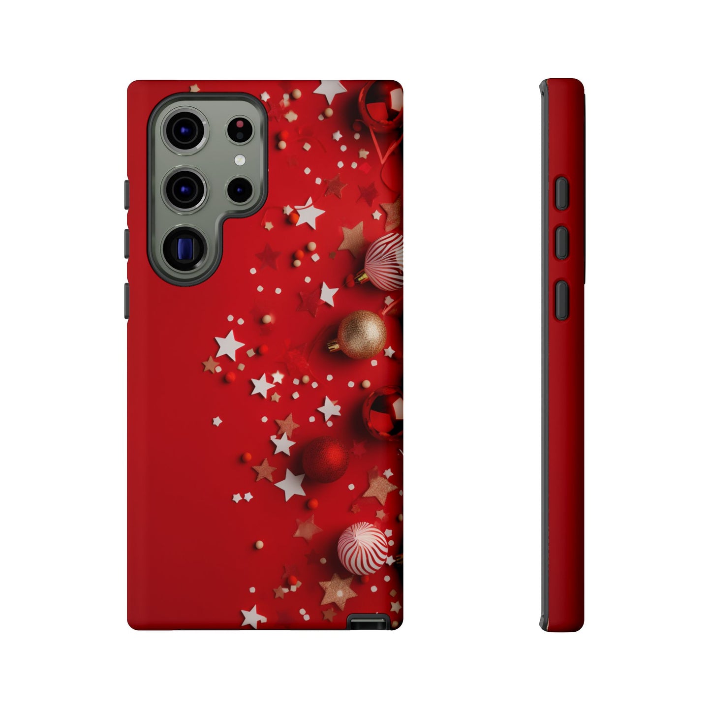 Luxury Red Christmas Decor Phone Case – Decorative Wrap-Inspired Design, Stylish Holiday Cover