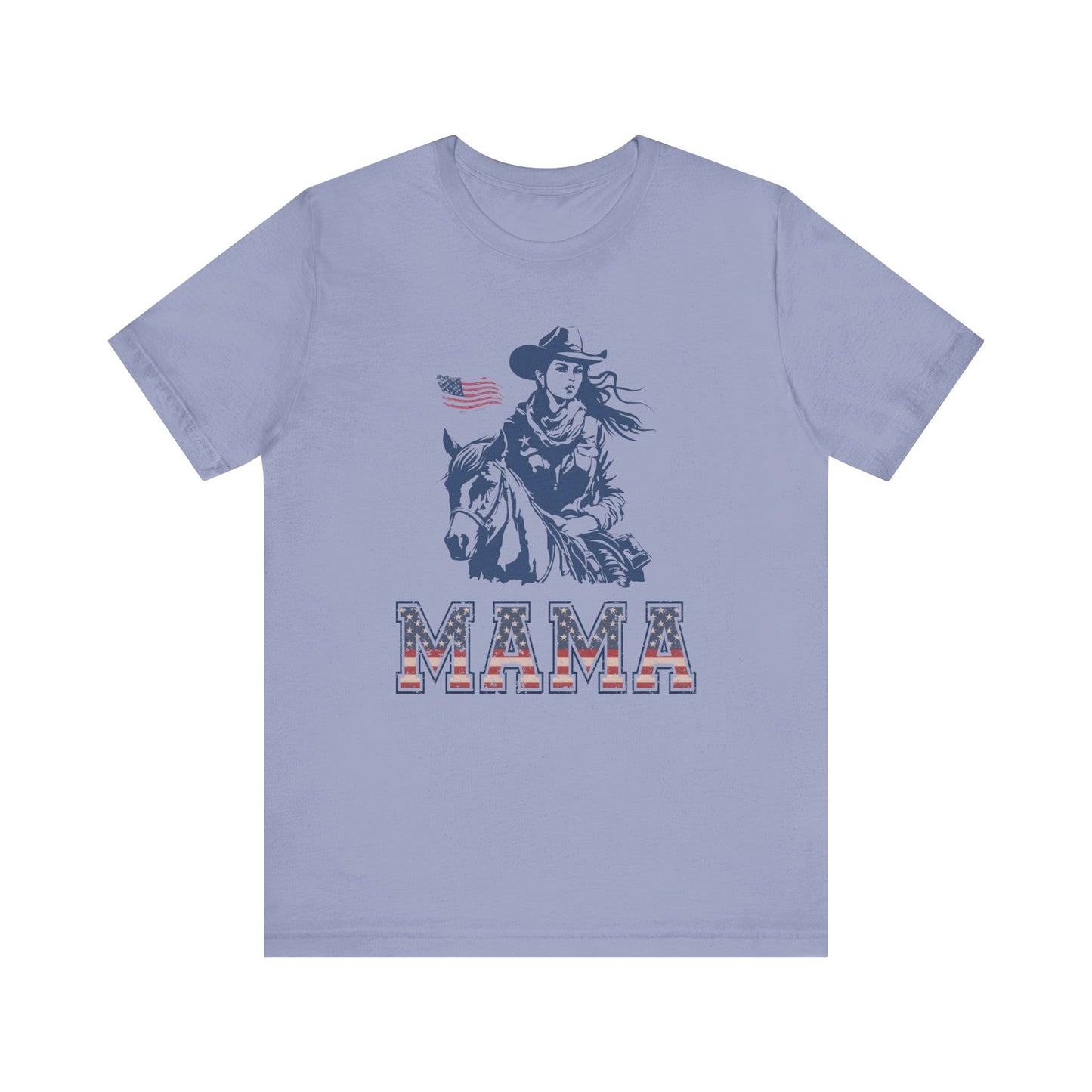 Mama American Retro Mothers Day T-shirt BELLA CANVAS Short Sleeve Tee