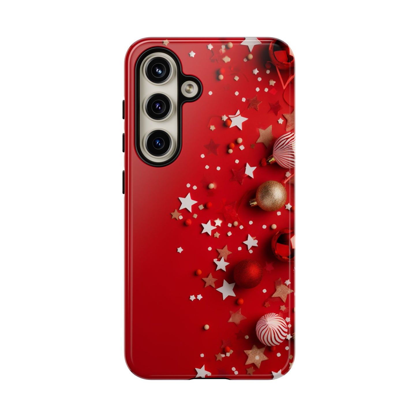 Luxury Red Christmas Decor Phone Case – Decorative Wrap-Inspired Design, Stylish Holiday Cover