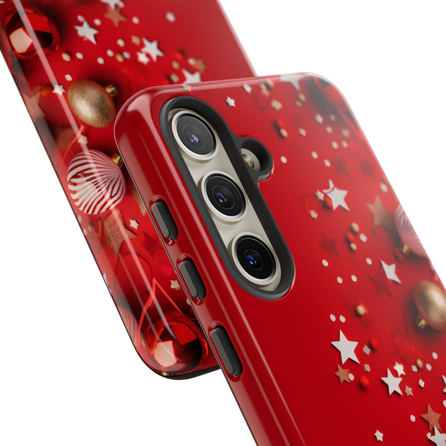 Luxury Red Christmas Decor Phone Case – Decorative Wrap-Inspired Design, Stylish Holiday Cover