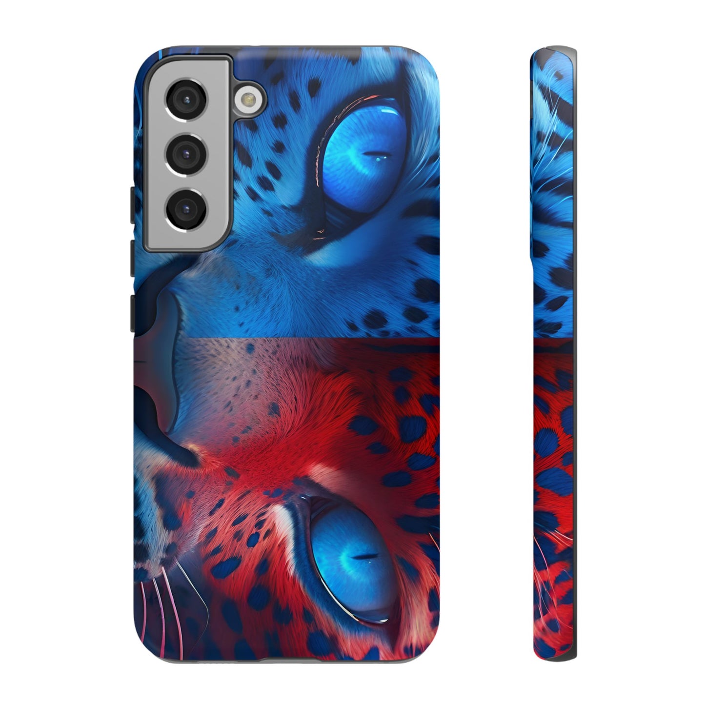 Samsung Galaxy Blue Red Tiger Tough phone Cases