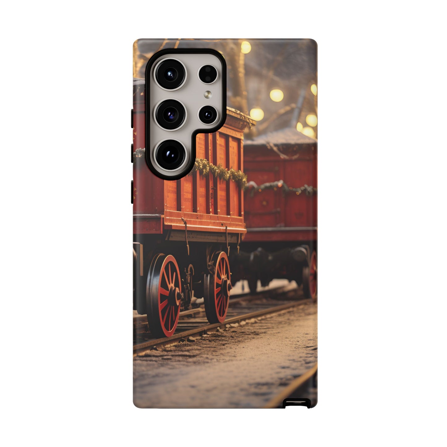 Festive Train Journey Phone Case – Christmas-Themed Locomotive Design, Elegant Holiday Protection