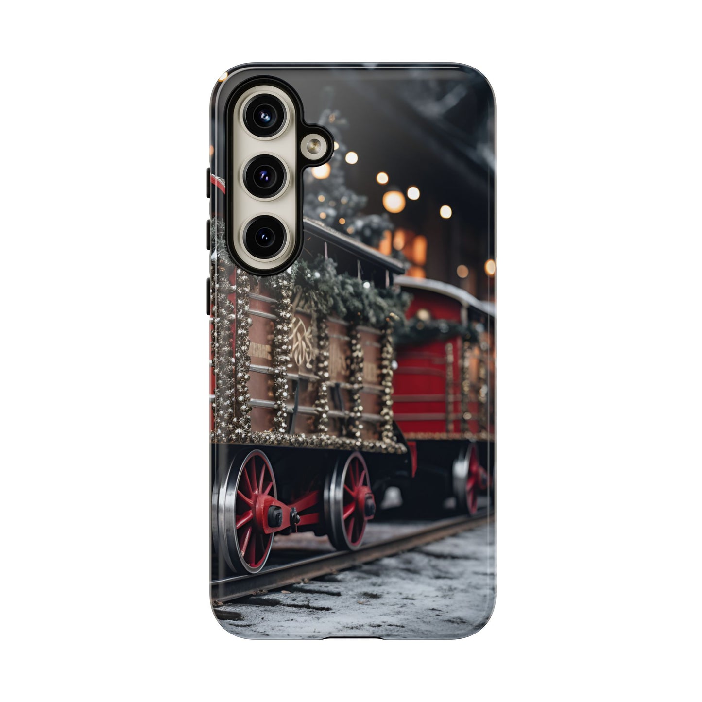 Christmas Train Phone Case – Festive Holiday Railroad Design, Vintage Winter Scene Protective Cover