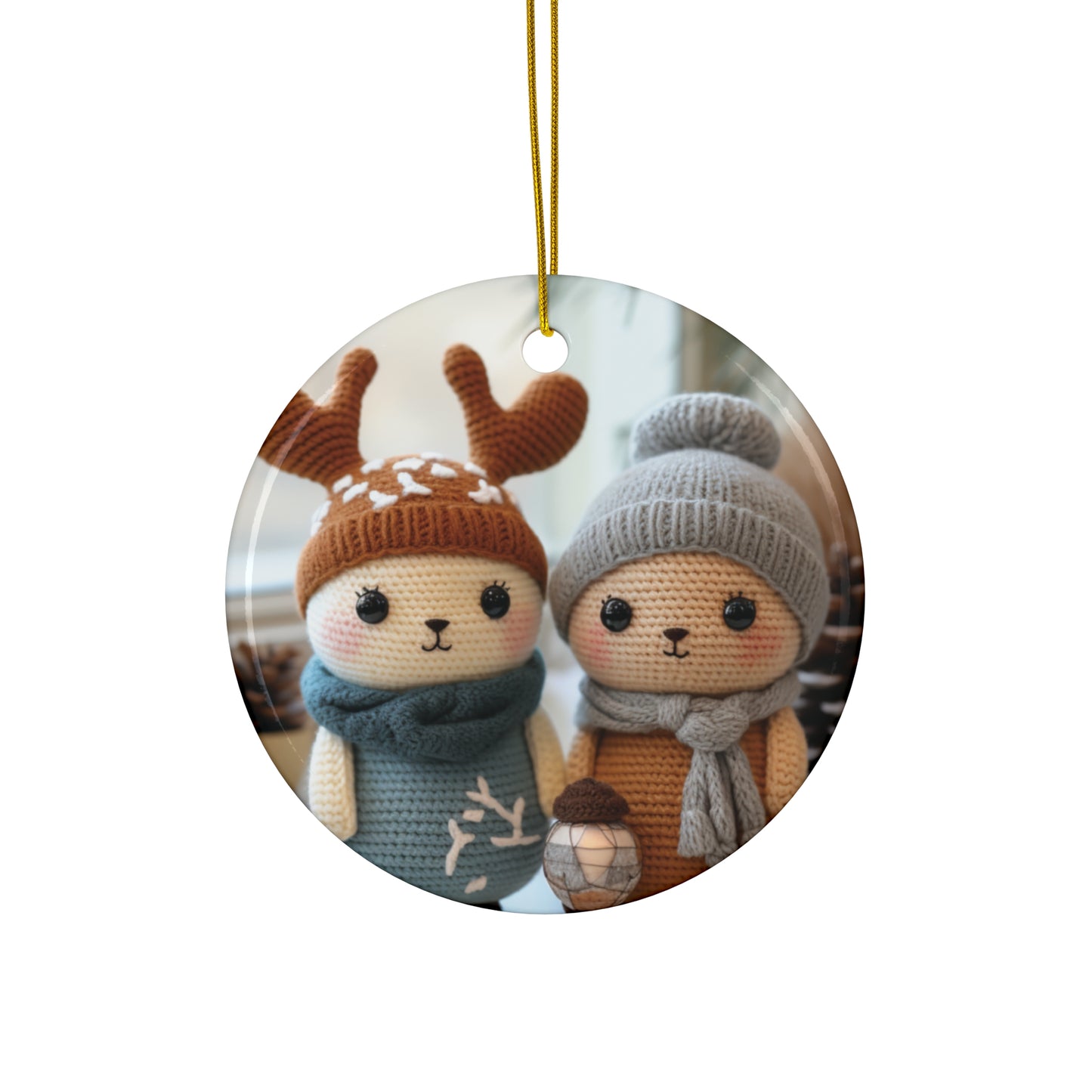 Christmas Snowman  and Reindeer Ornament, Festive Christmas Decoration, Holiday Tree Ornament