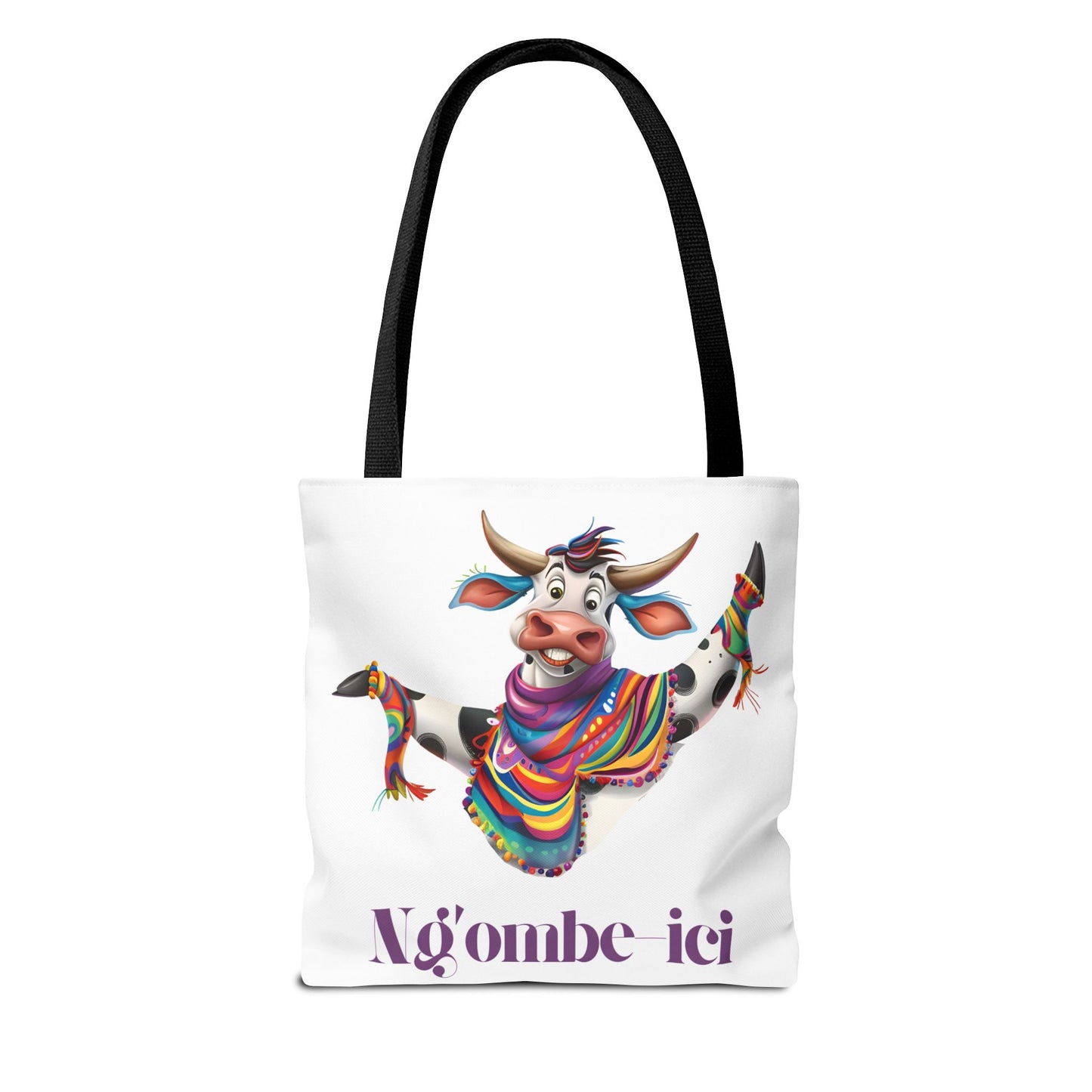 Tote Funny Ngombe-ici Cow Bag, Fun Eco-Friendly Shopping Bag, Animal Lover Gift, Festival Tote, Cute Cow Design, Mochila de Vaca
