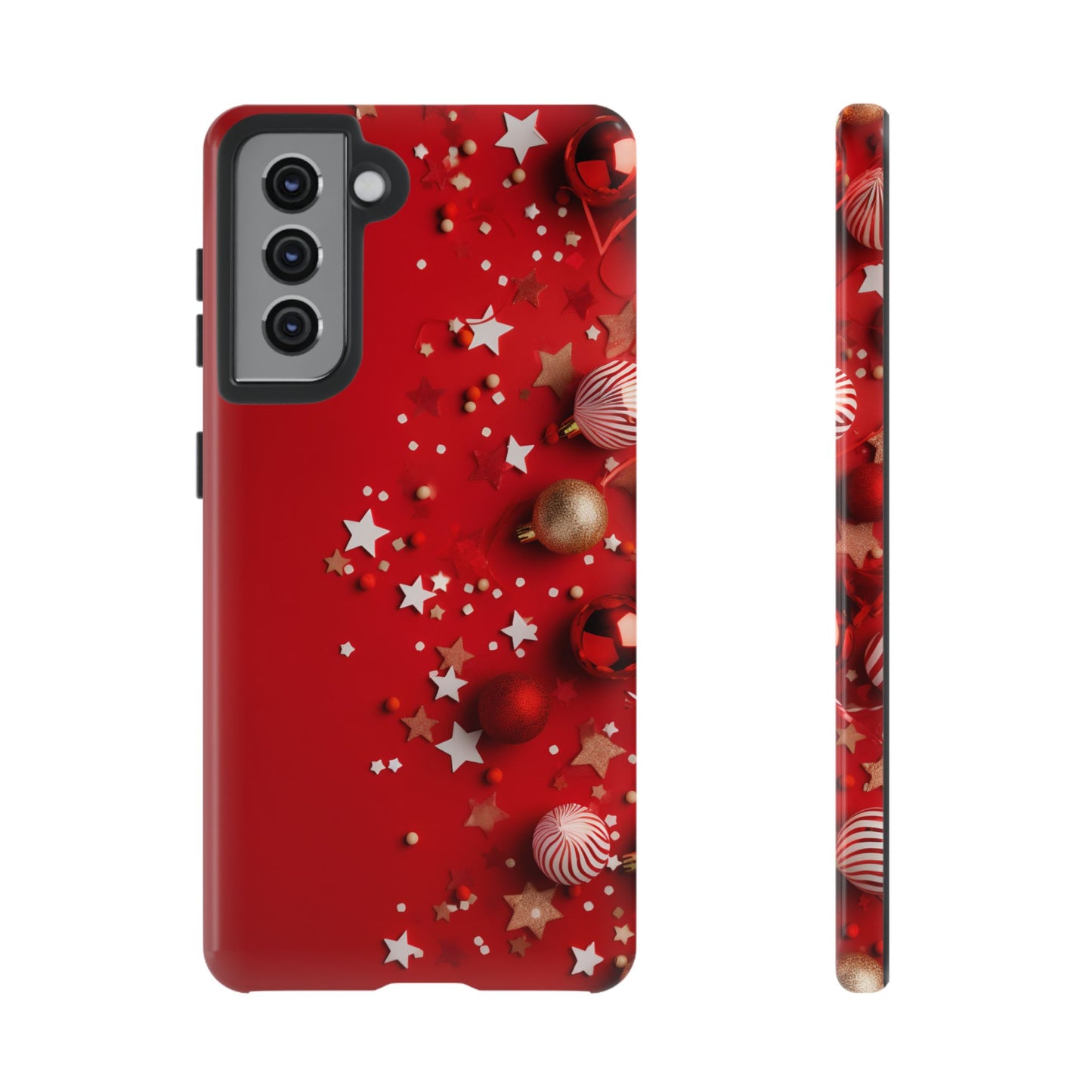 Luxury Red Christmas Decor Phone Case – Decorative Wrap-Inspired Design, Stylish Holiday Cover