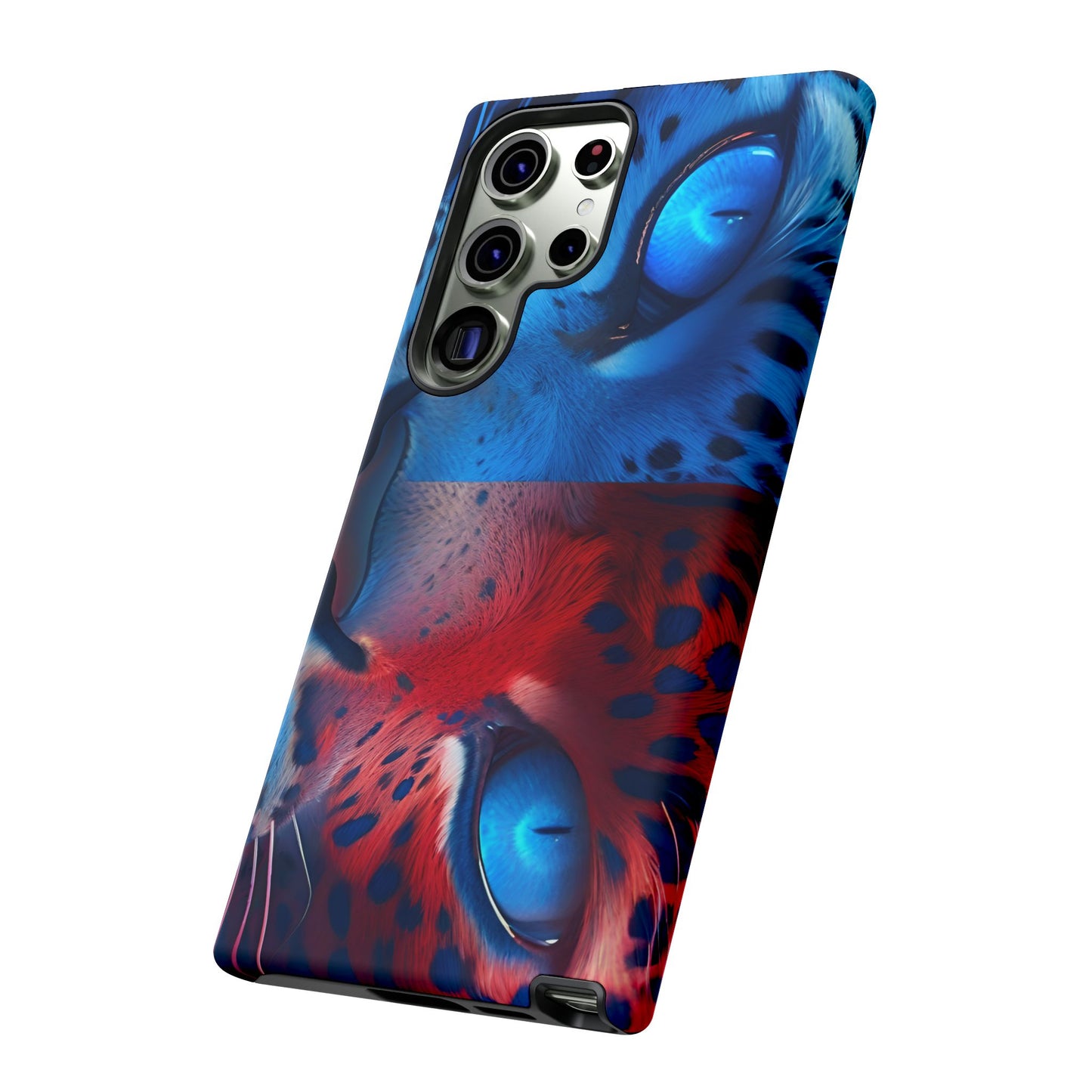 Samsung Galaxy Blue Red Tiger Tough phone Cases