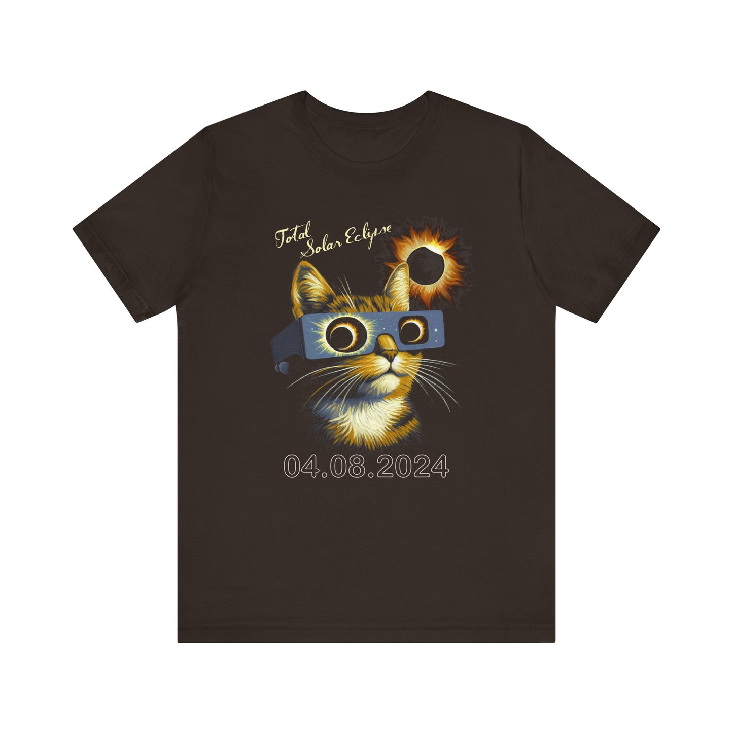 Cat Wearing Total Solar Eclipse Commemorative Unisex T-Shirt