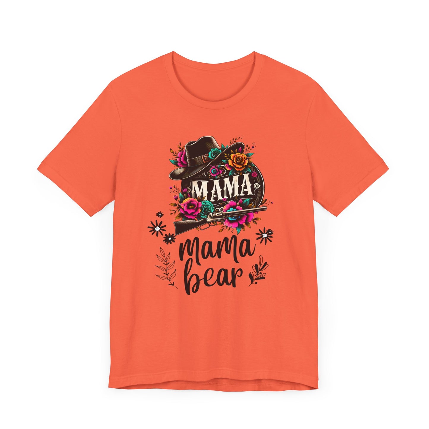 Mama Bear Flower Hut Mothers Day T-shirt BELLA CANVAS Short Sleeve Tee