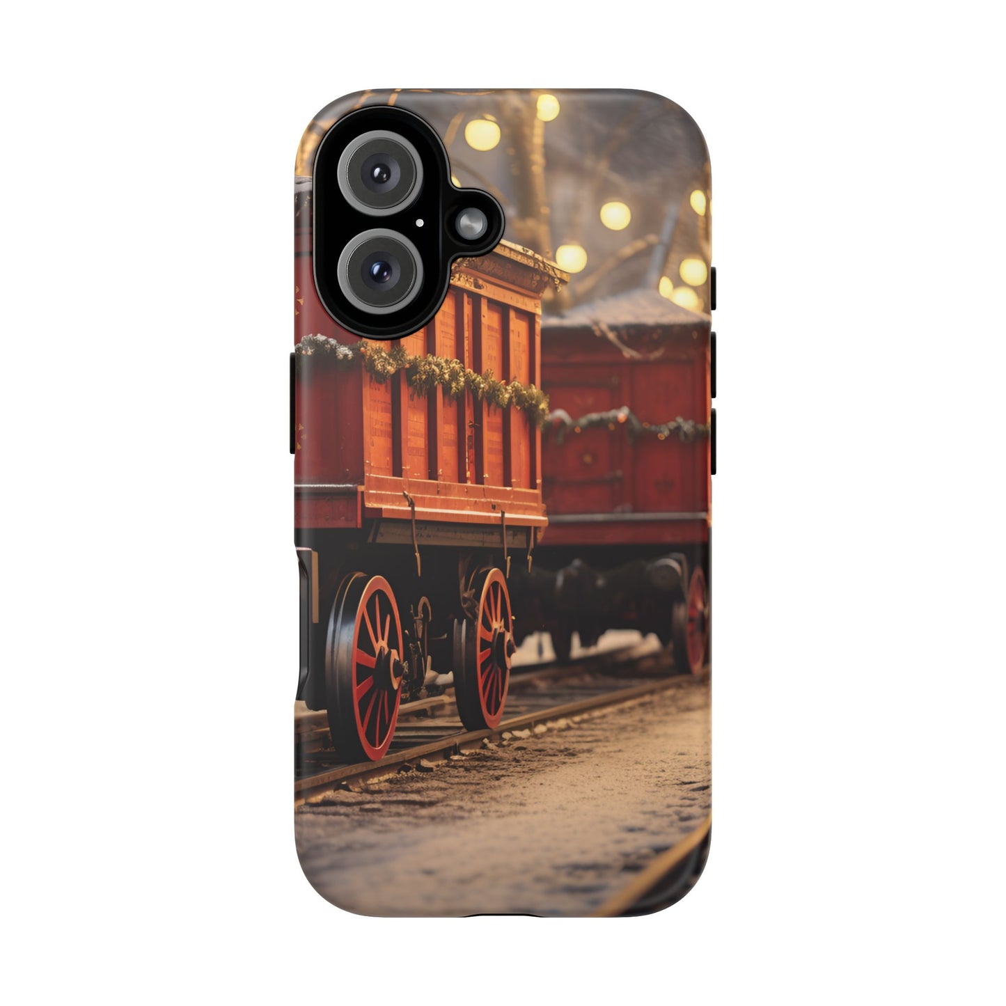 Festive Train Journey Phone Case – Christmas-Themed Locomotive Design, Elegant Holiday Protection