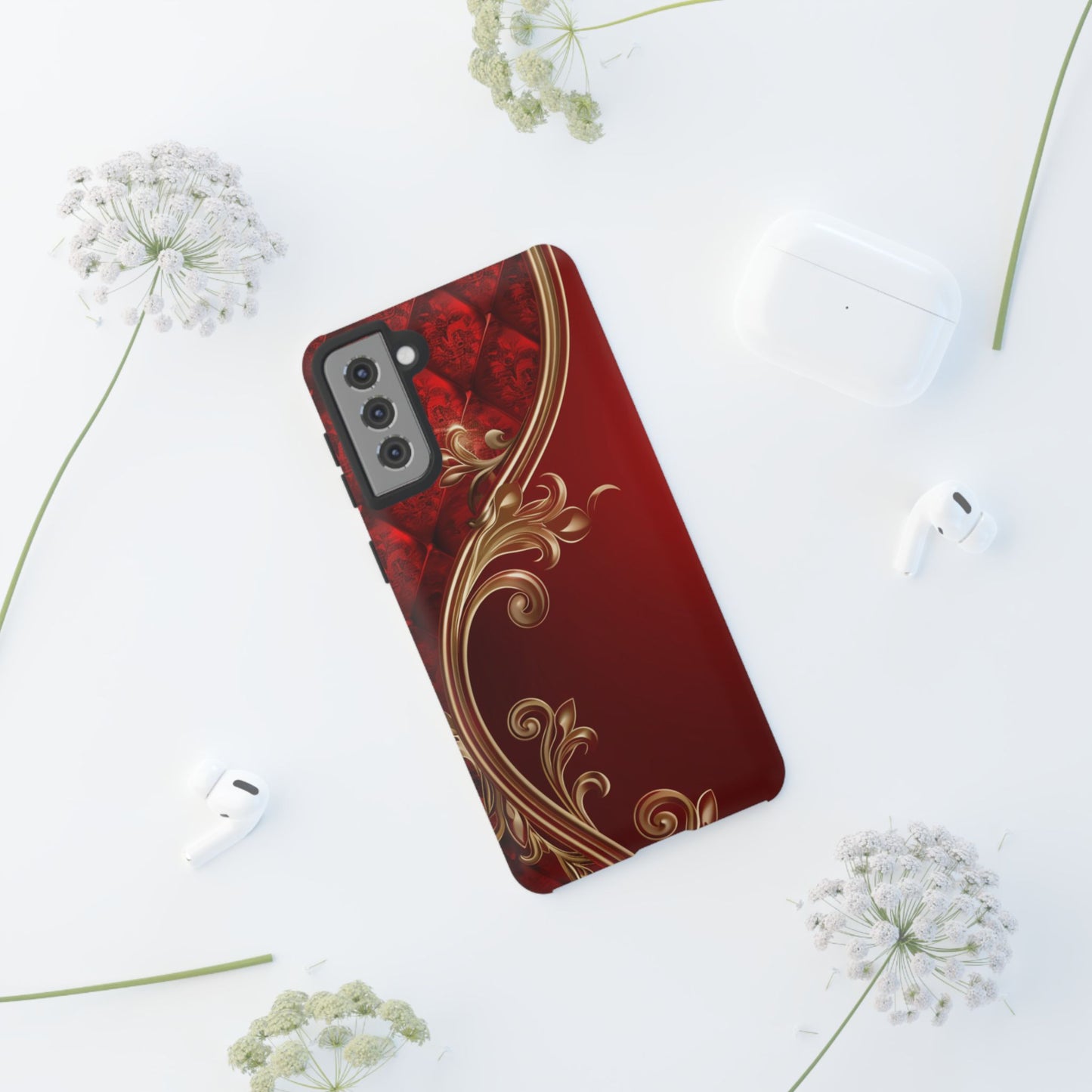 Luxury Red Christmas Phone Case – Festive Holiday Colors Design, Elegant Protective Cover