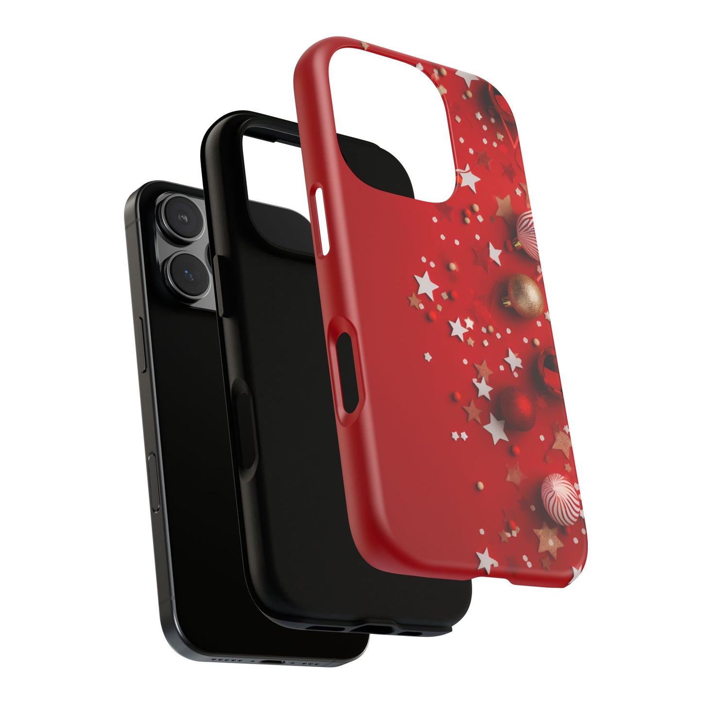 Luxury Red Christmas Decor Phone Case – Decorative Wrap-Inspired Design, Stylish Holiday Cover