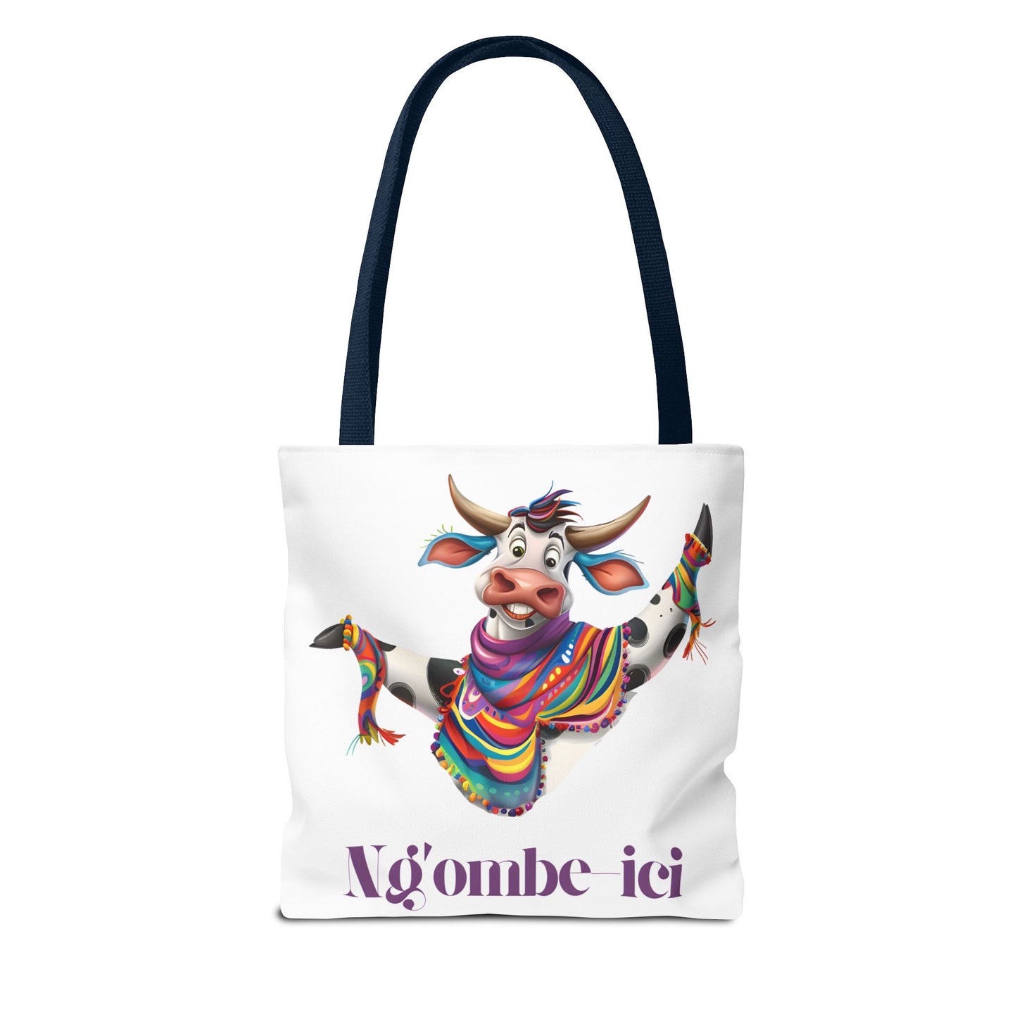 Tote Funny Ngombe-ici Cow Bag, Fun Eco-Friendly Shopping Bag, Animal Lover Gift, Festival Tote, Cute Cow Design, Mochila de Vaca