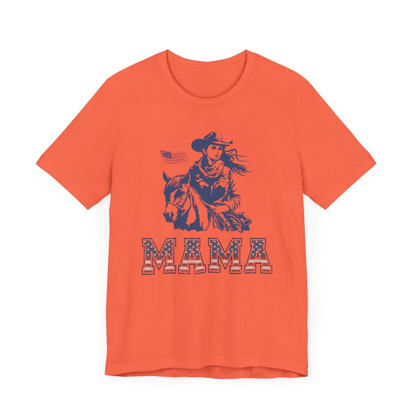 Mama American Retro Mothers Day T-shirt BELLA CANVAS Short Sleeve Tee