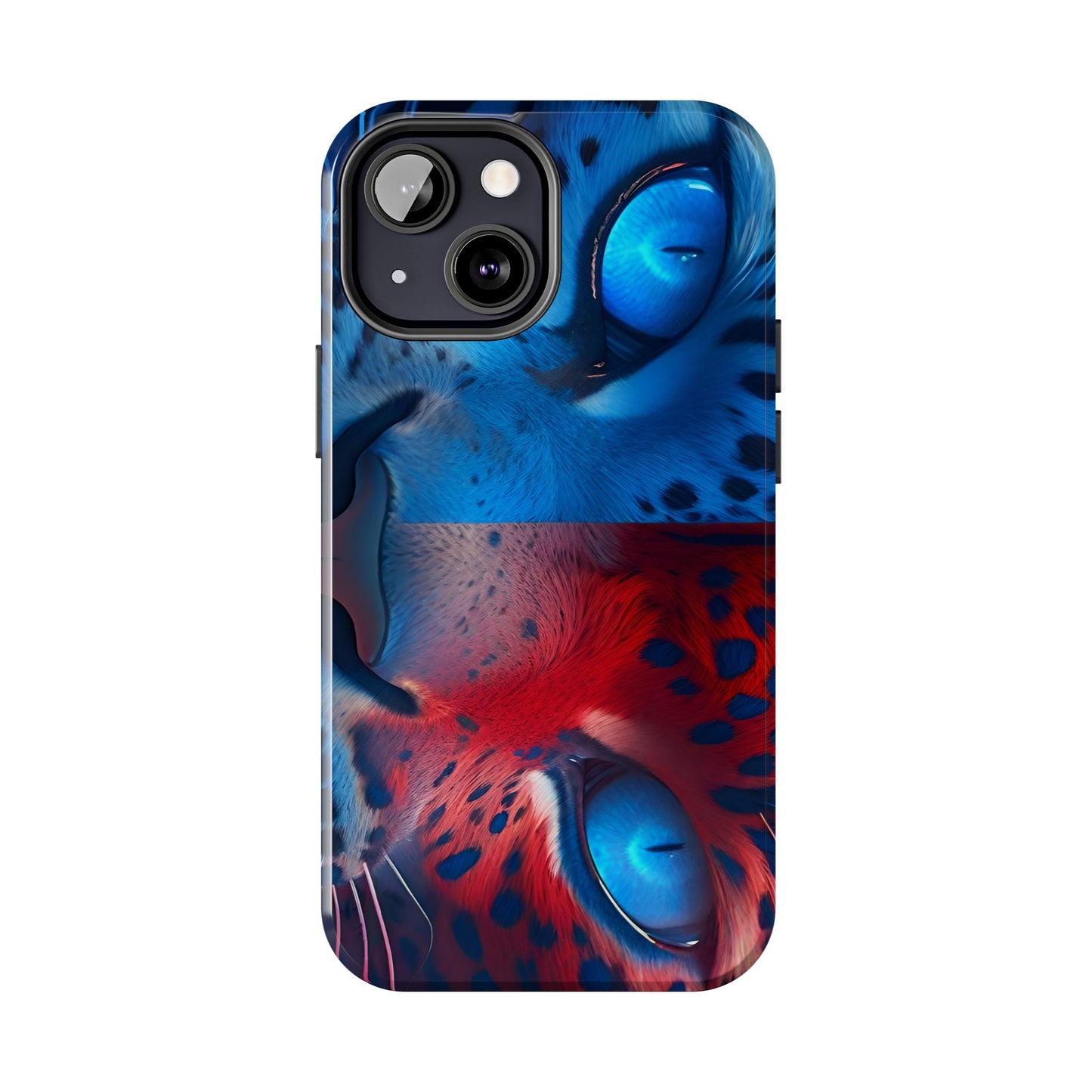 Blue Red Tiger Tough iPhone Cases