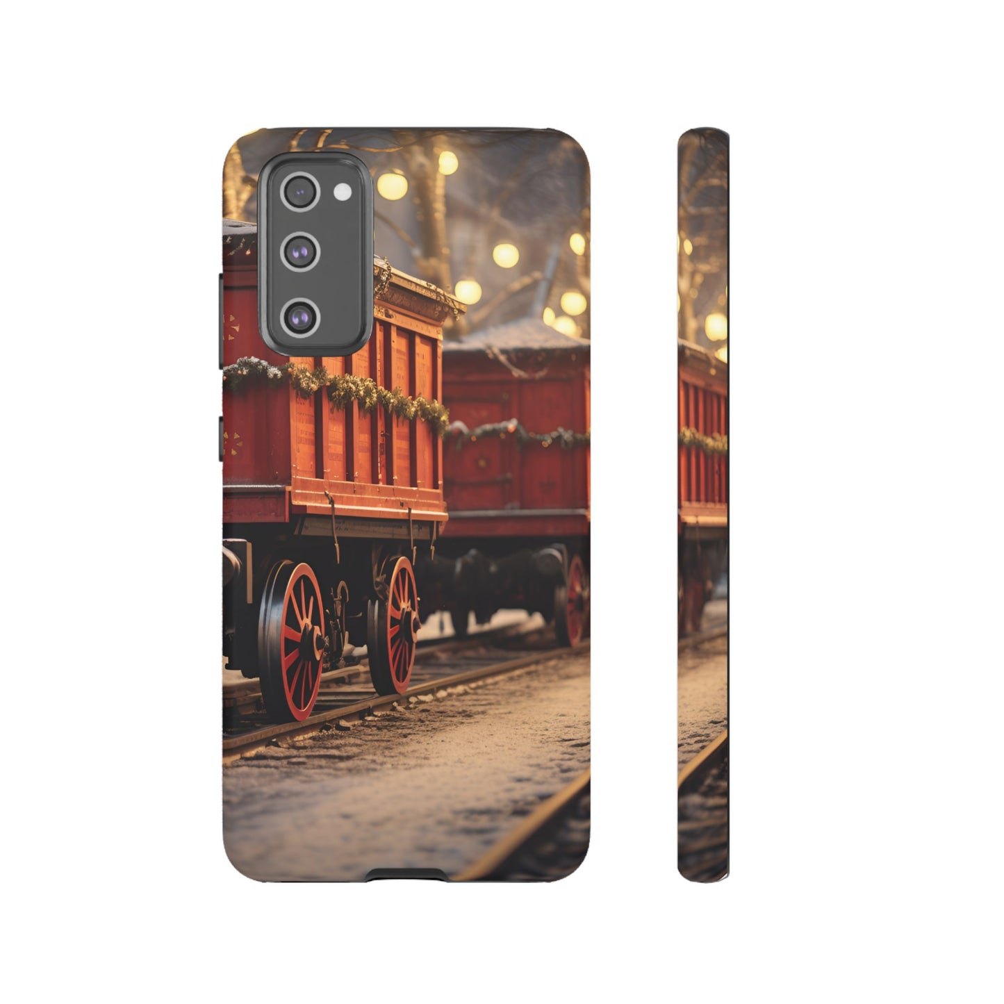 Festive Train Journey Phone Case – Christmas-Themed Locomotive Design, Elegant Holiday Protection