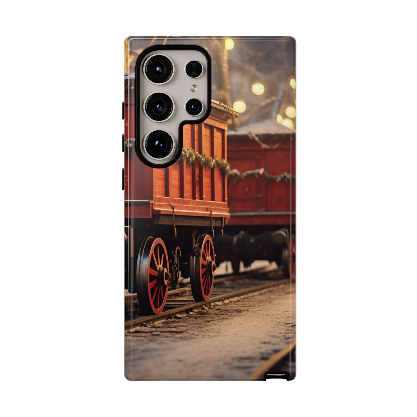 Festive Train Journey Phone Case – Christmas-Themed Locomotive Design, Elegant Holiday Protection