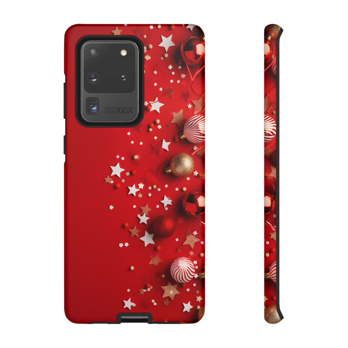 Luxury Red Christmas Decor Phone Case – Decorative Wrap-Inspired Design, Stylish Holiday Cover