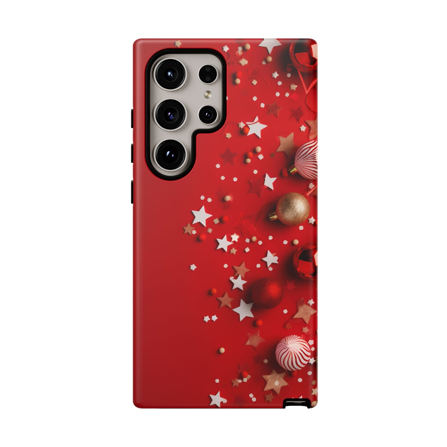 Luxury Red Christmas Decor Phone Case – Decorative Wrap-Inspired Design, Stylish Holiday Cover