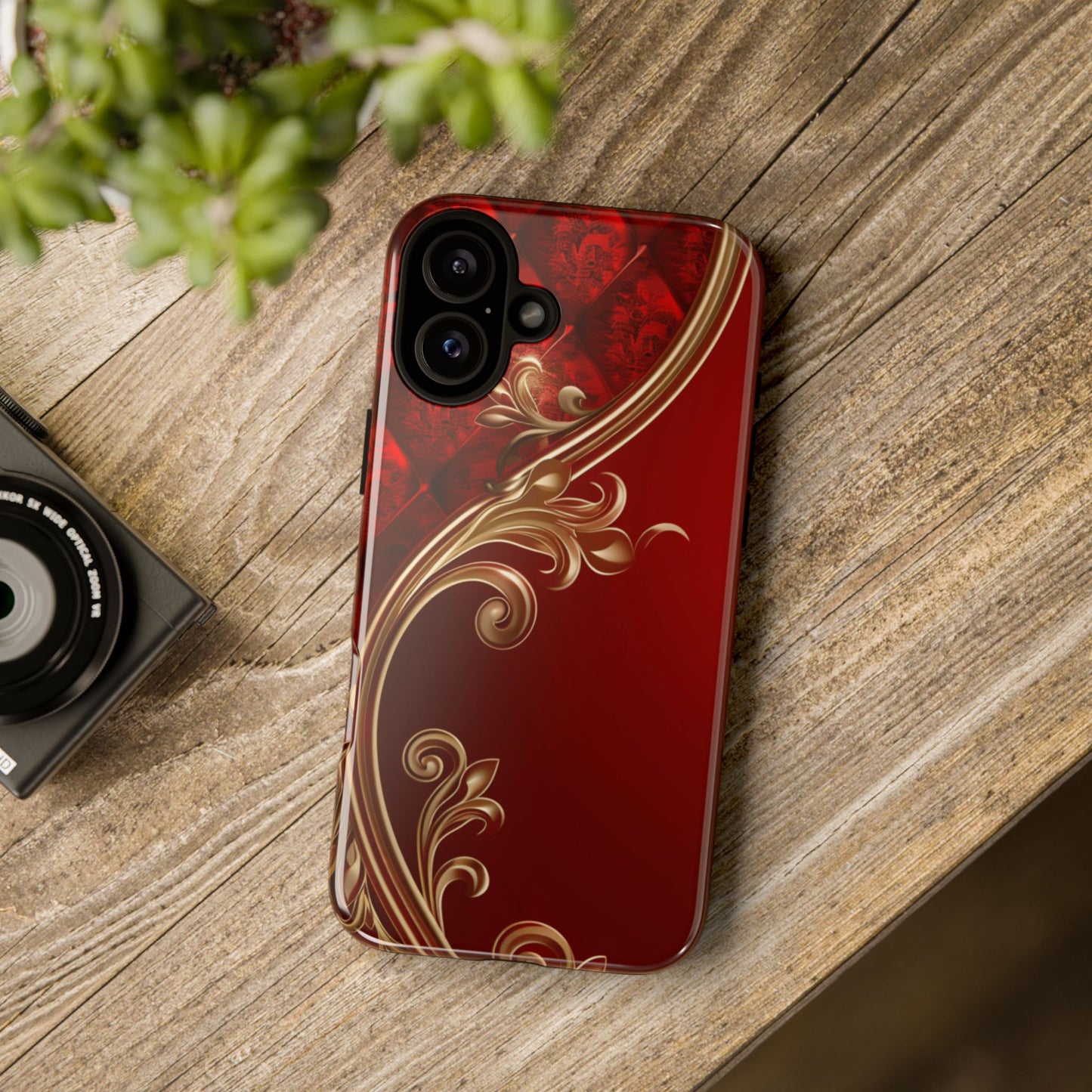 Luxury Red Christmas Phone Case – Festive Holiday Colors Design, Elegant Protective Cover