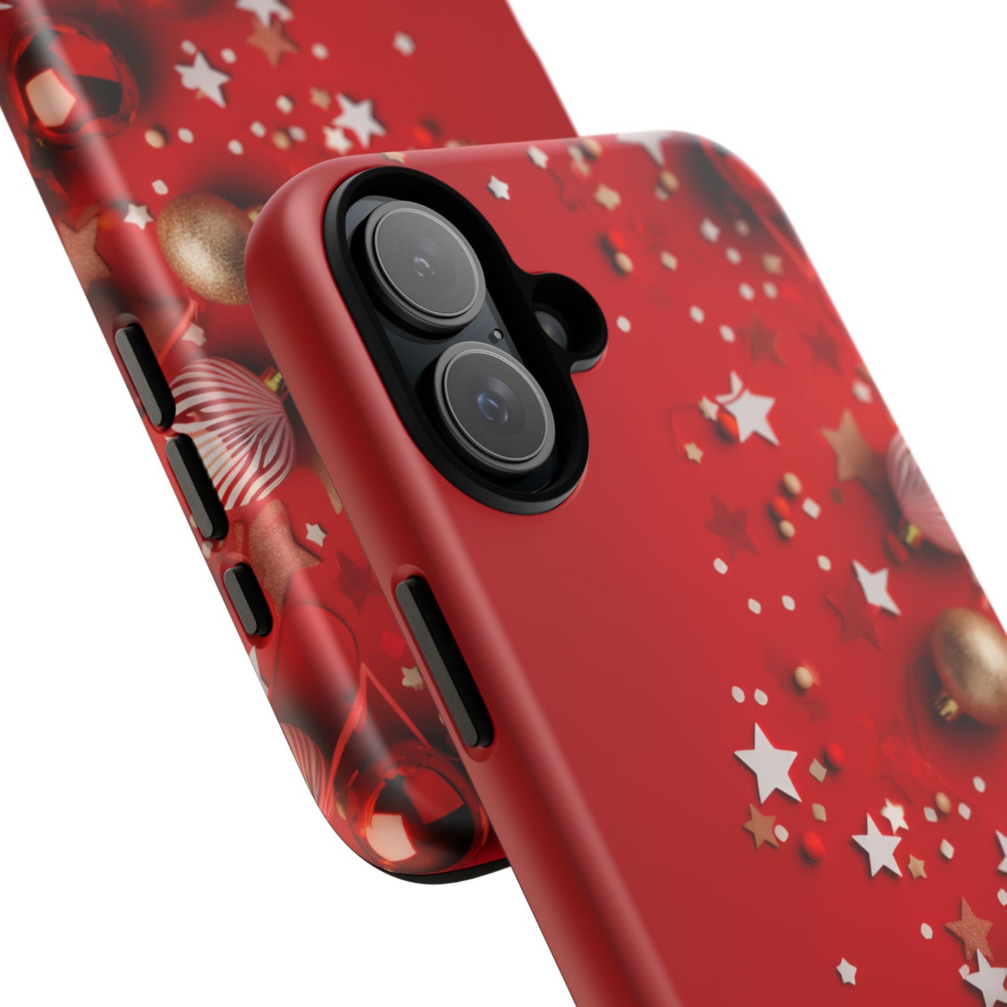 Luxury Red Christmas Decor Phone Case – Decorative Wrap-Inspired Design, Stylish Holiday Cover