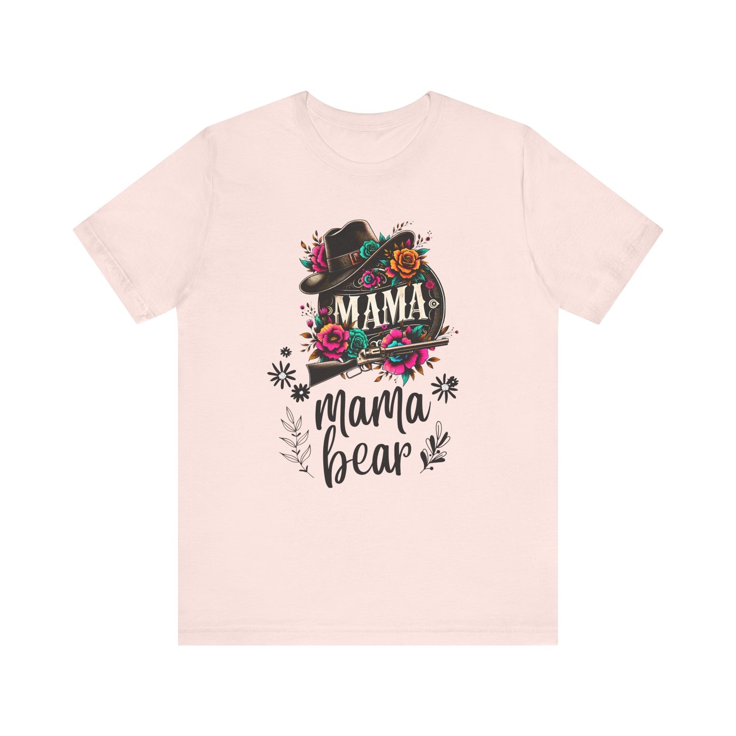 Mama Bear Flower Hut Mothers Day T-shirt BELLA CANVAS Short Sleeve Tee