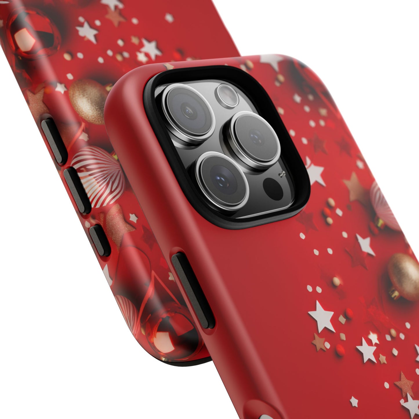 Luxury Red Christmas Decor Phone Case – Decorative Wrap-Inspired Design, Stylish Holiday Cover